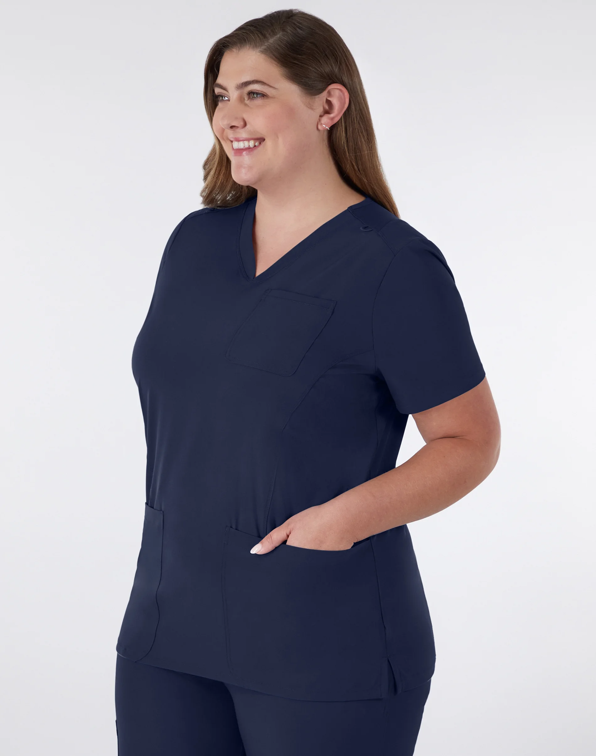 Hanes Comfort Fit Scrubs Women's Rib Back Scrub Top #HSB102