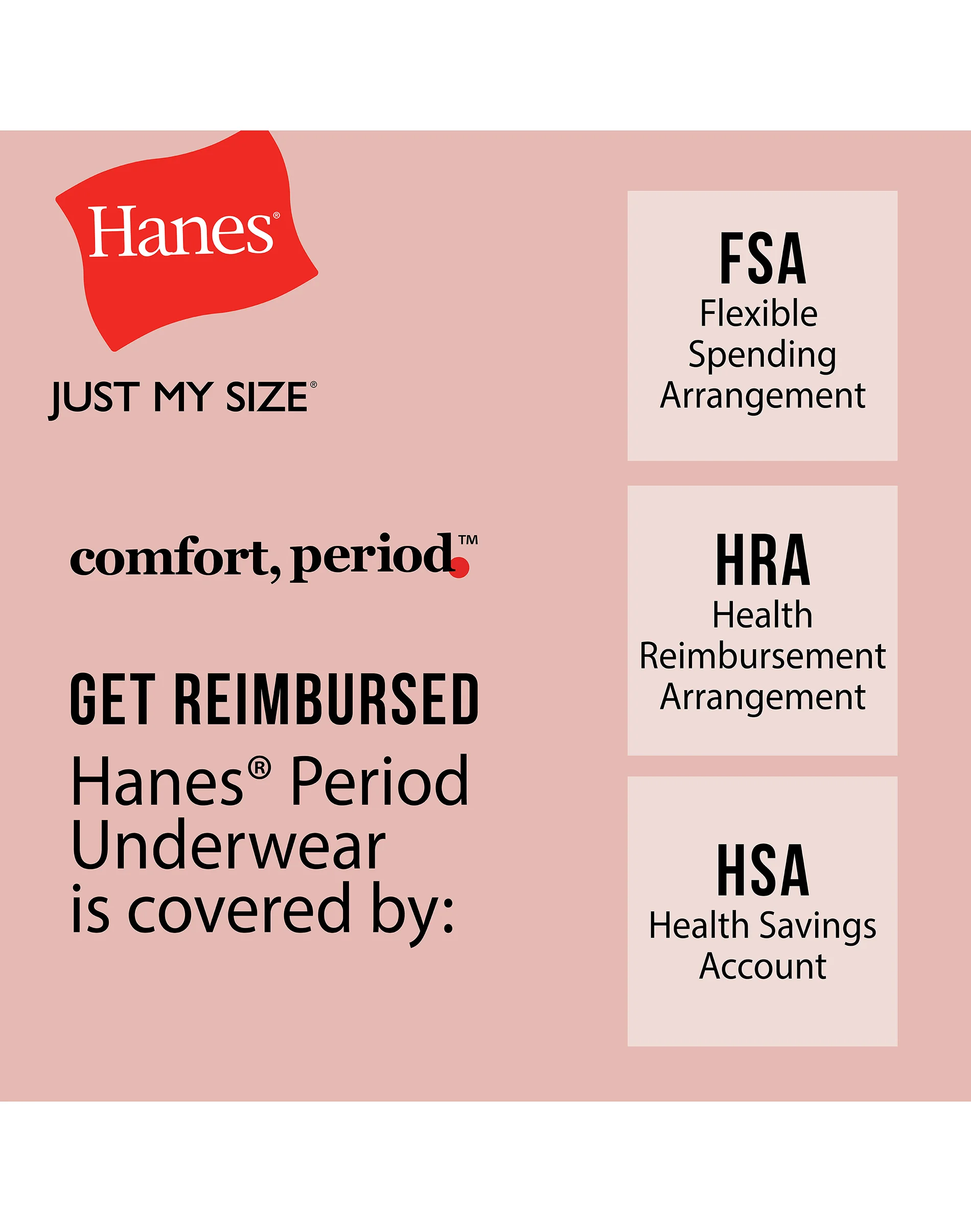 Hanes Just My Size Comfort, Period. Brief Period Underwear, Super Leaks, 2-Pack (PLUS SIZES) #SPP40A