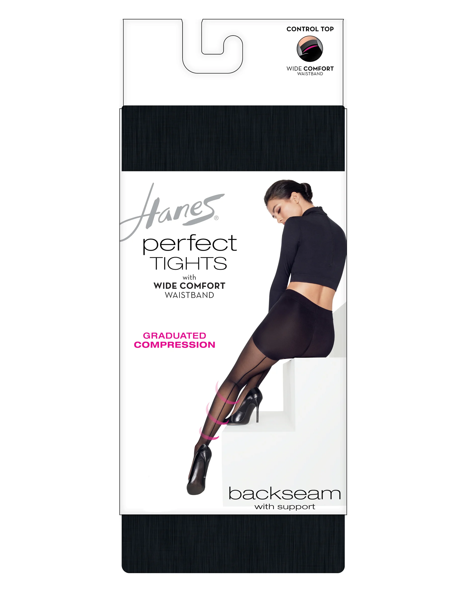 Hanes Perfect Tights with Wide Comfort Waistband, Graduated Compression #HST021