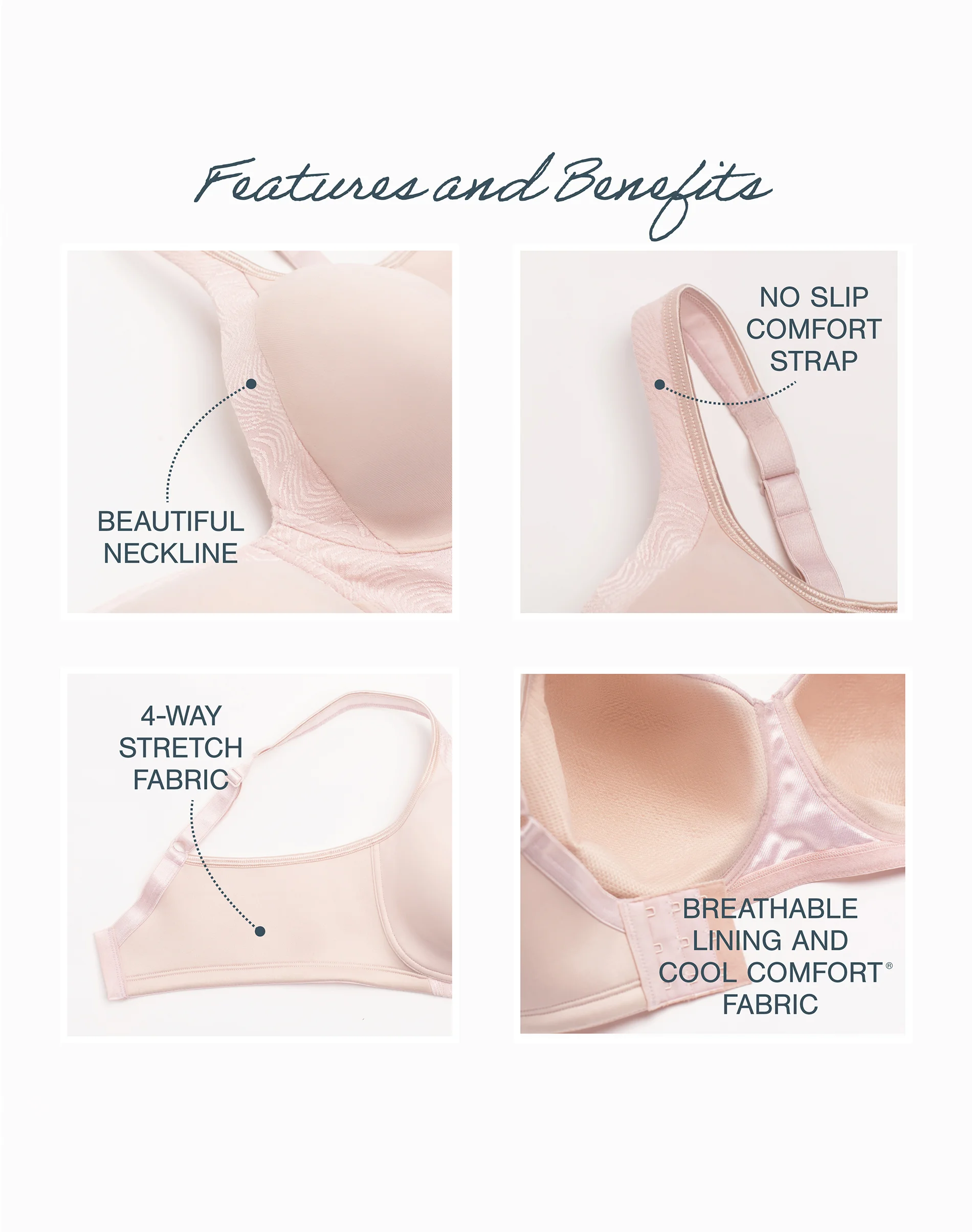 Playtex 18 Hour Cool & Breathable Wireless T-Shirt Bra #US4804