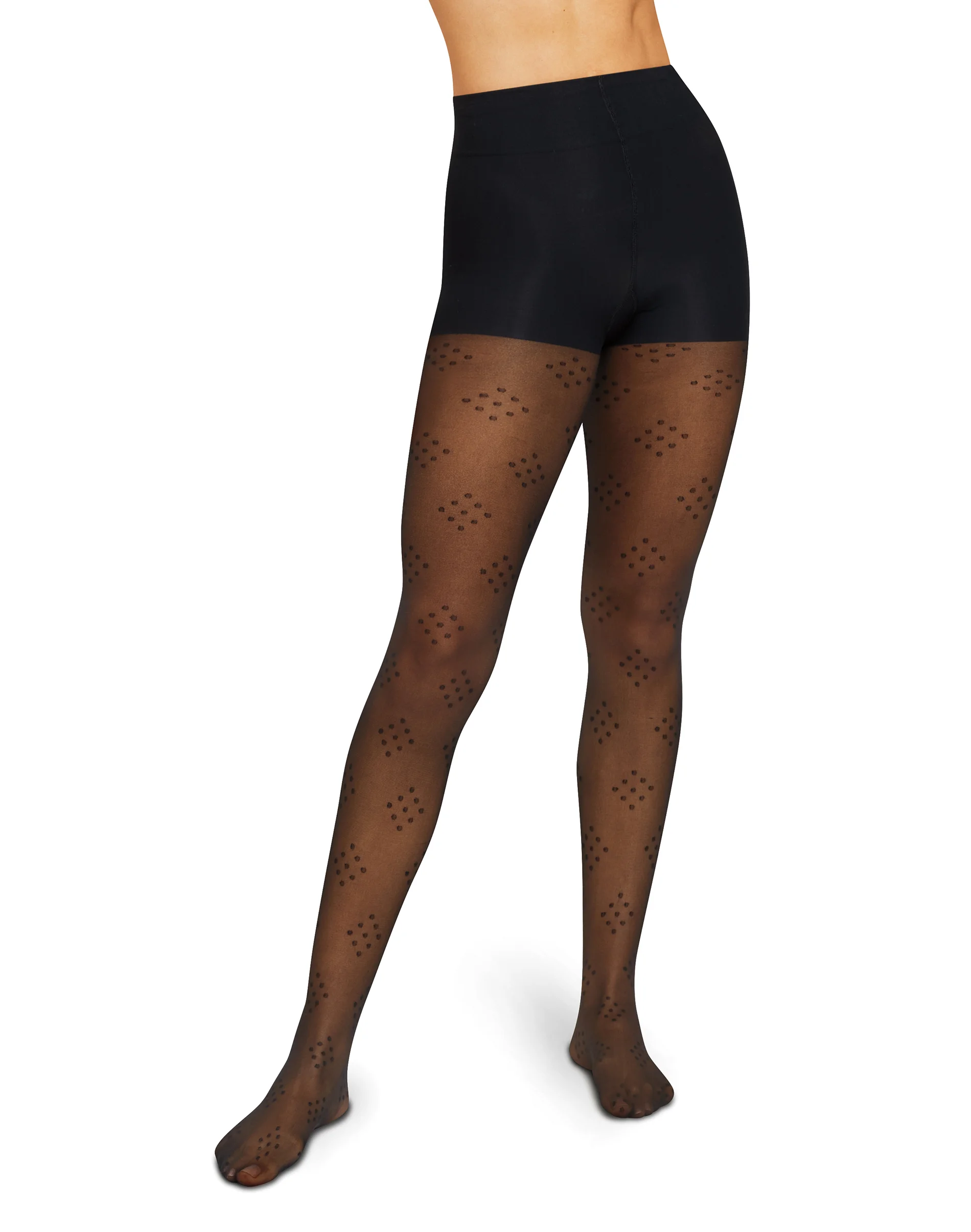 Hanes EcoSmart Women's Sheer Control Top Tights, Diamond Dot #HG0013