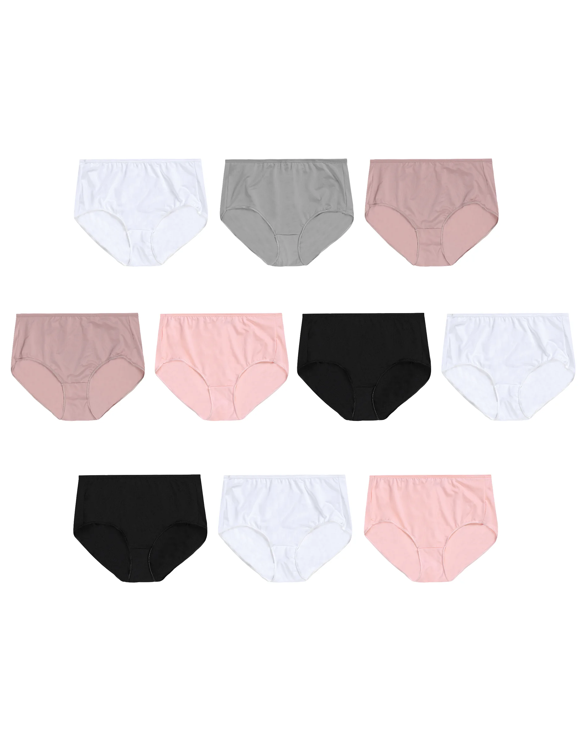 Hanes Breathable Mesh Women's Brief Underwear, 10-Pack #BX40AS