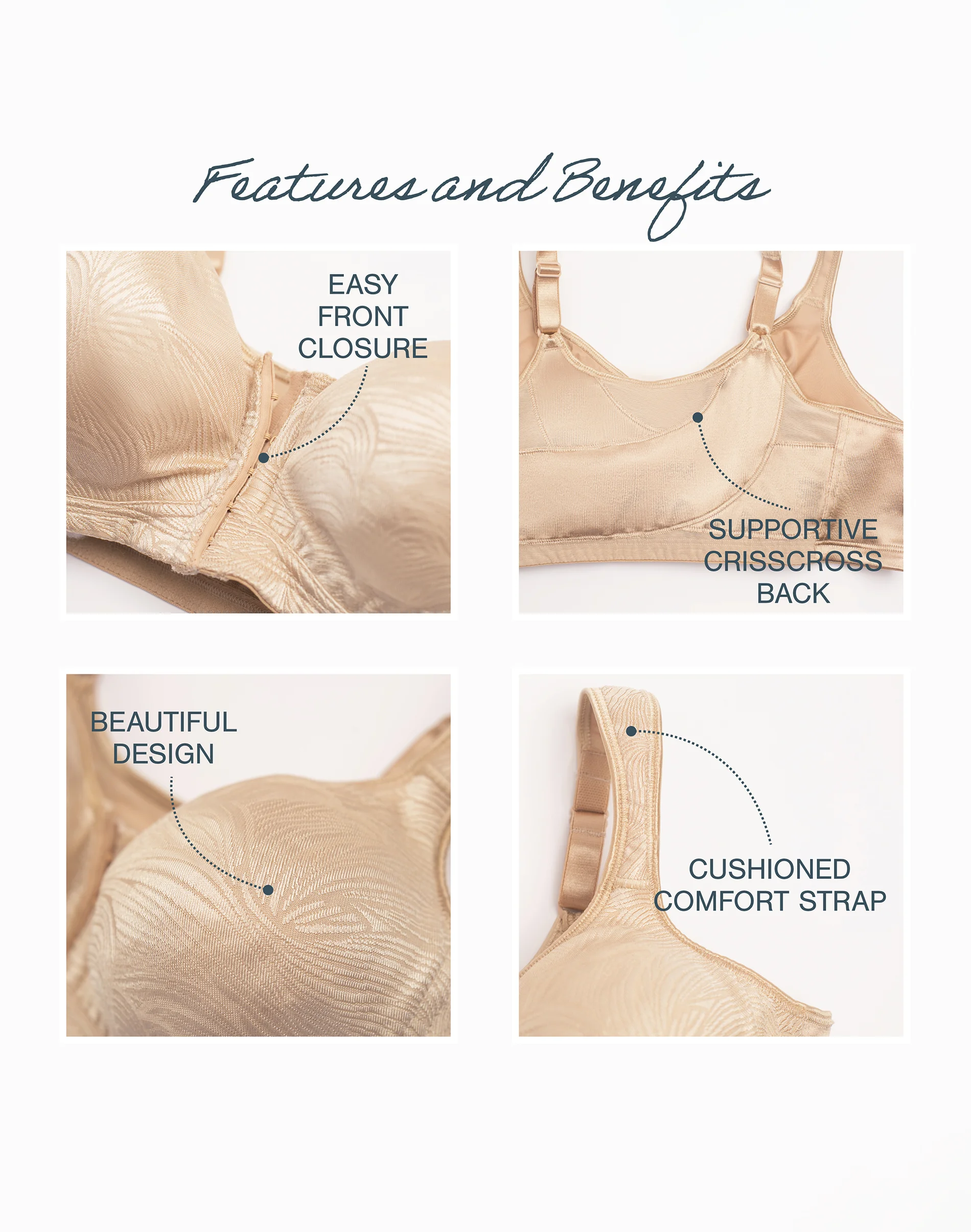 Playtex 18 Hour POWER SUPPORTX Front Close Extra Back Support Wireless Bra, 2-Pack #USE52P