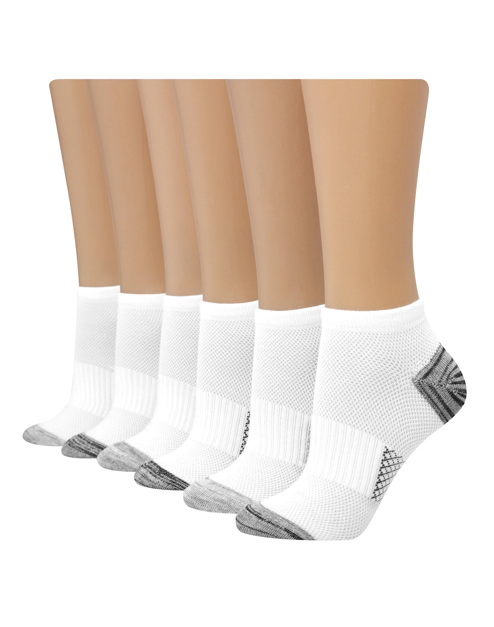 Hanes X-Temp Women's No Show Socks, Extended Sizes, 6-Pairs #4B3L6P