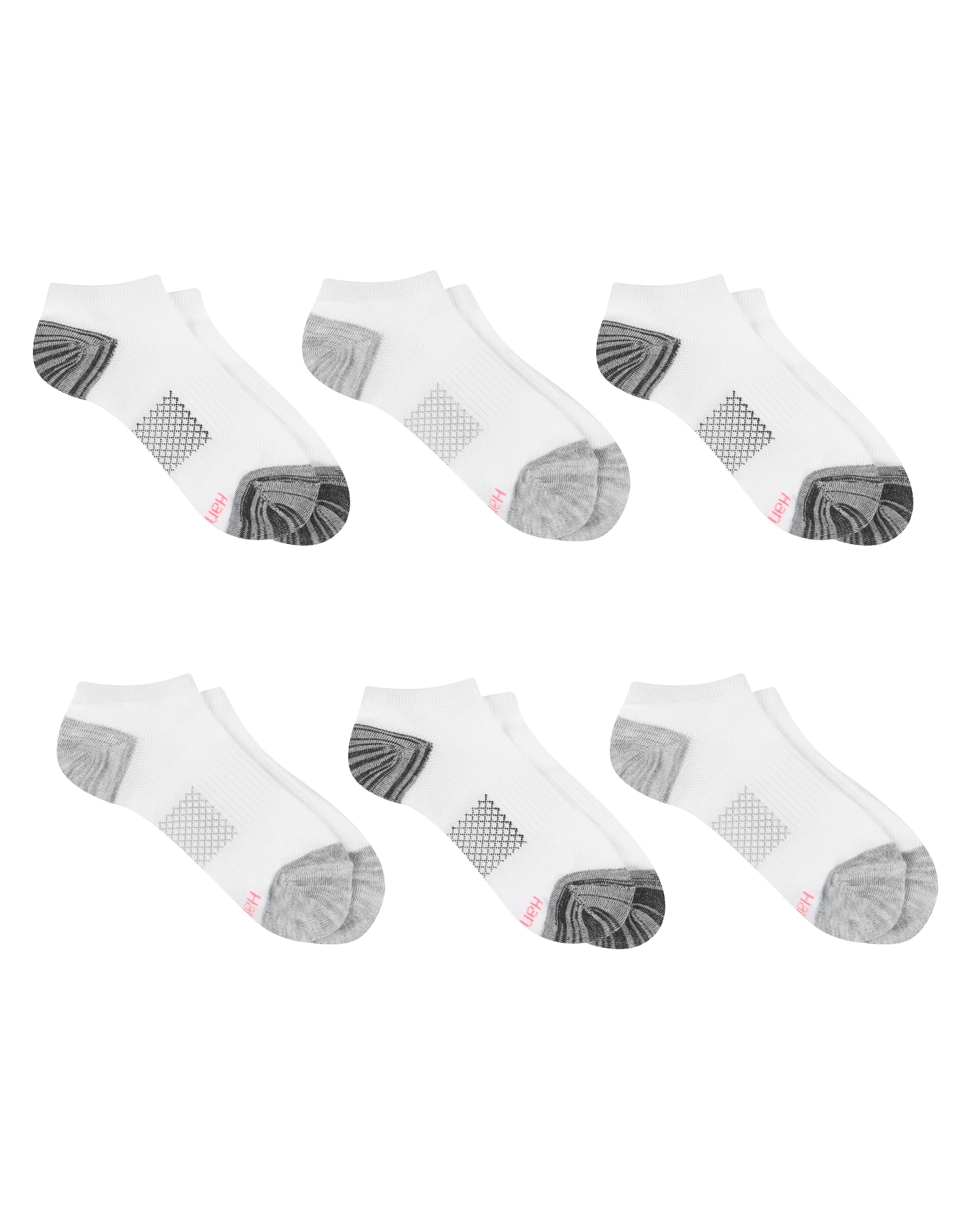 Hanes X-Temp Women's No Show Socks, Extended Sizes, 6-Pairs #4B3L6P