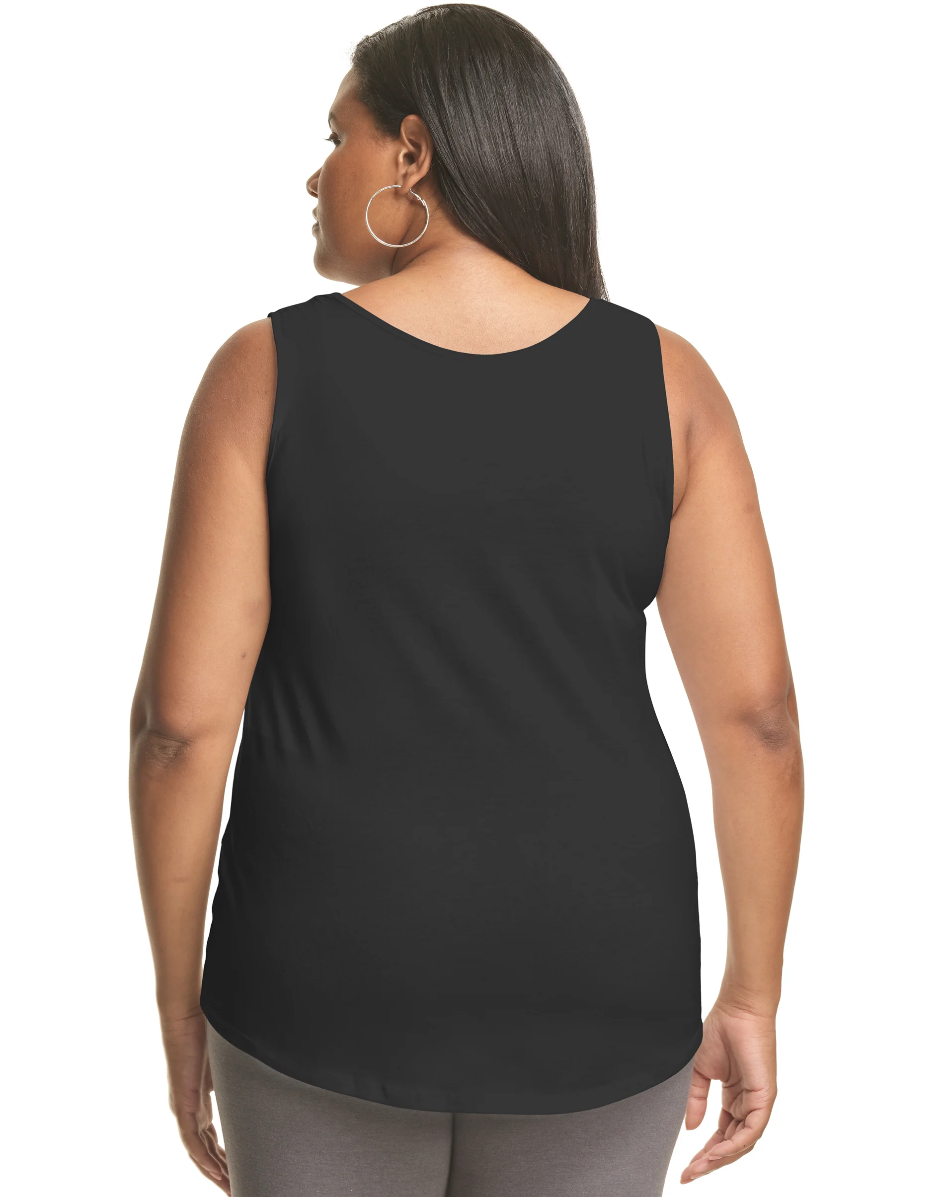 Hanes Just My Size Women’s Cotton Jersey Tank, Shirttail Hem (Plus Size) #OJ207