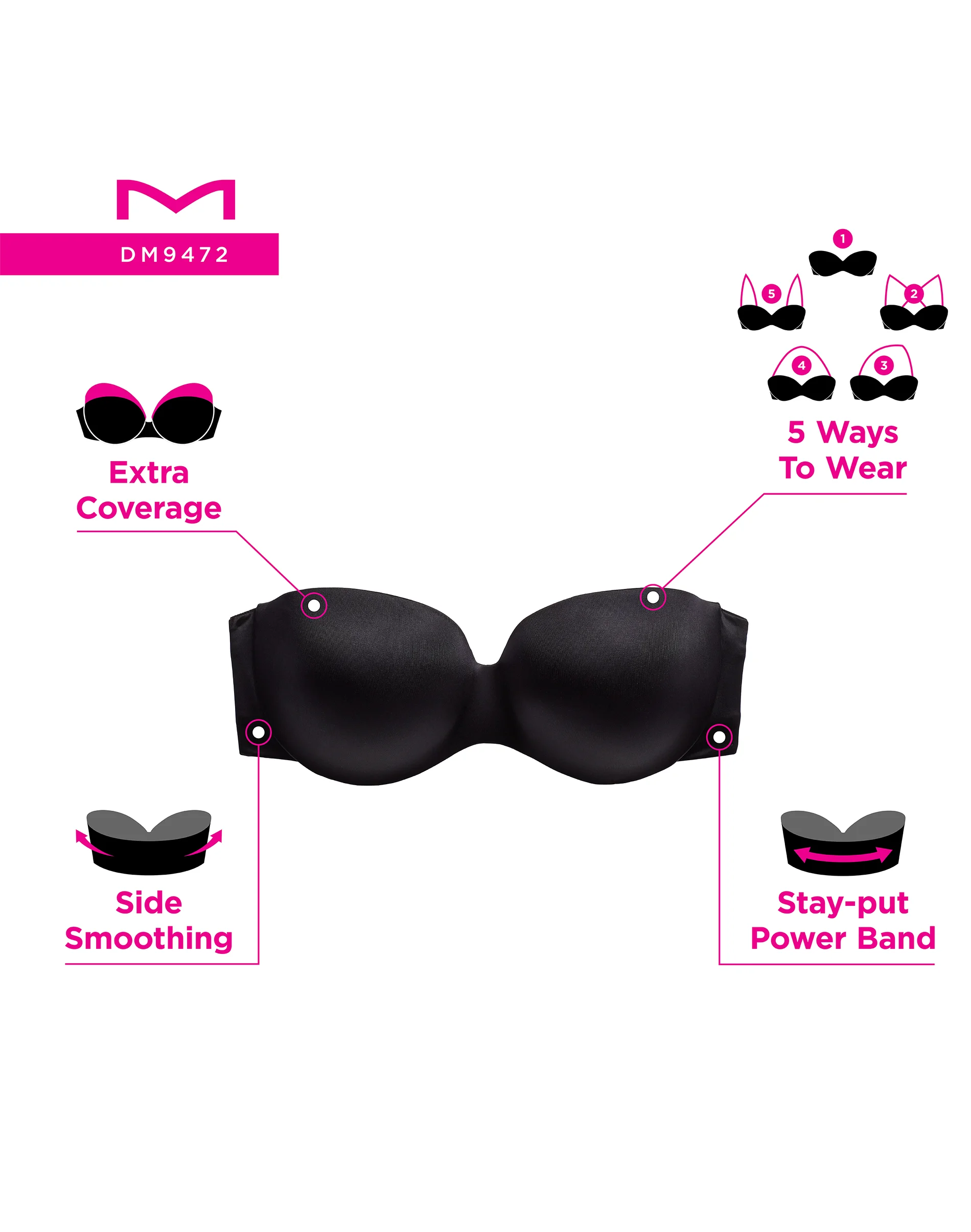Maidenform Full Coverage Strapless Underwire Bra #DM9472