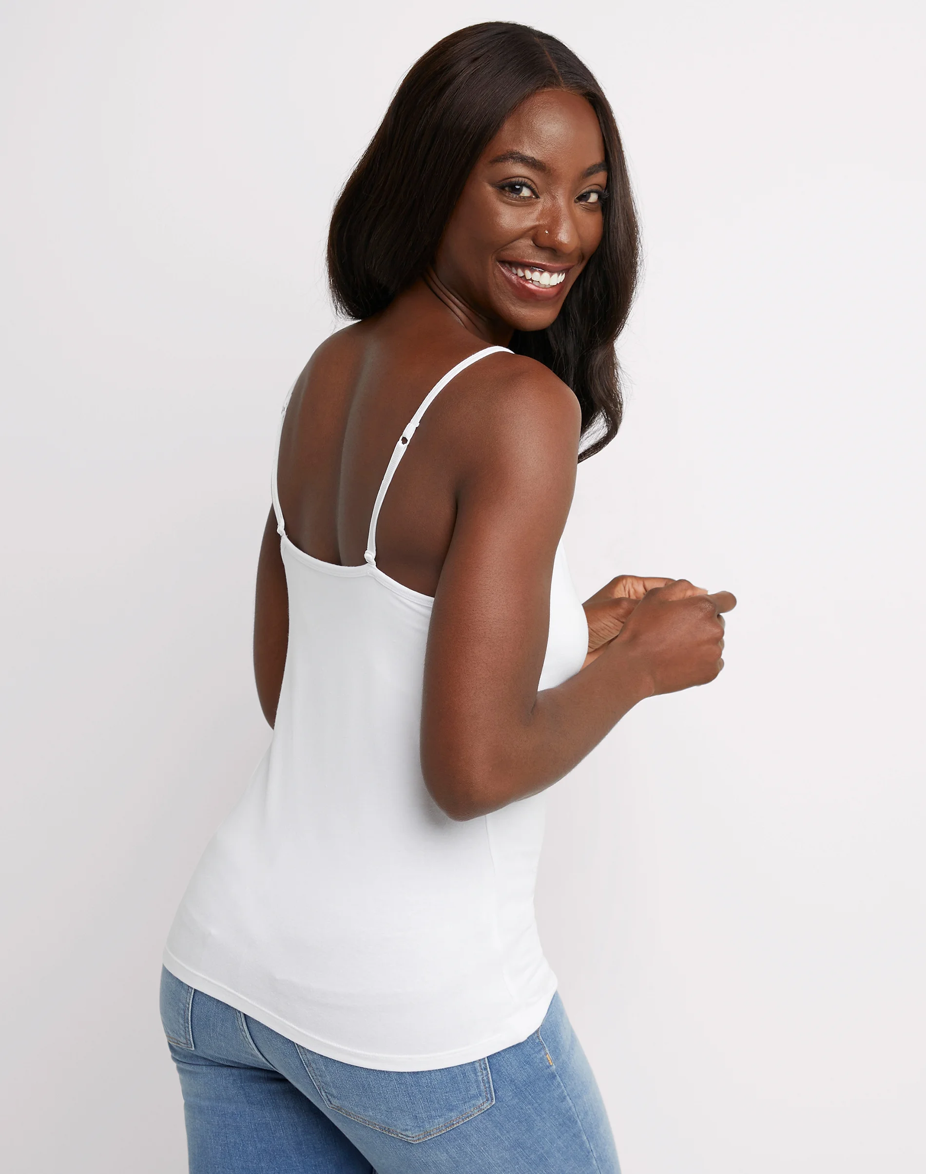 Hanes Women's Stretch Cami with Built-In Shelf Bra #O9342