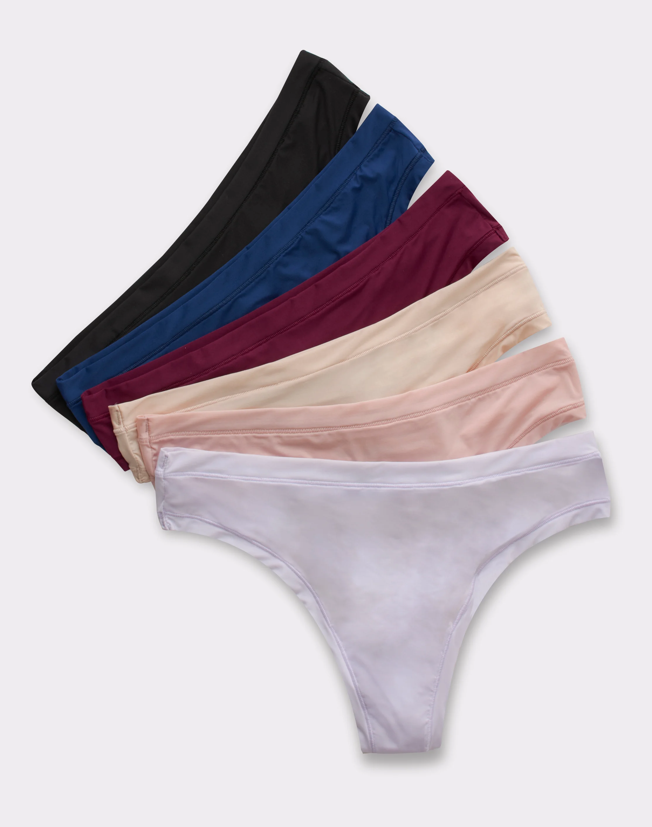 Hanes Women's Super Stretch Microfiber Thong Underwear, Comfort Flex Fit, 6-Pack #CF46M6