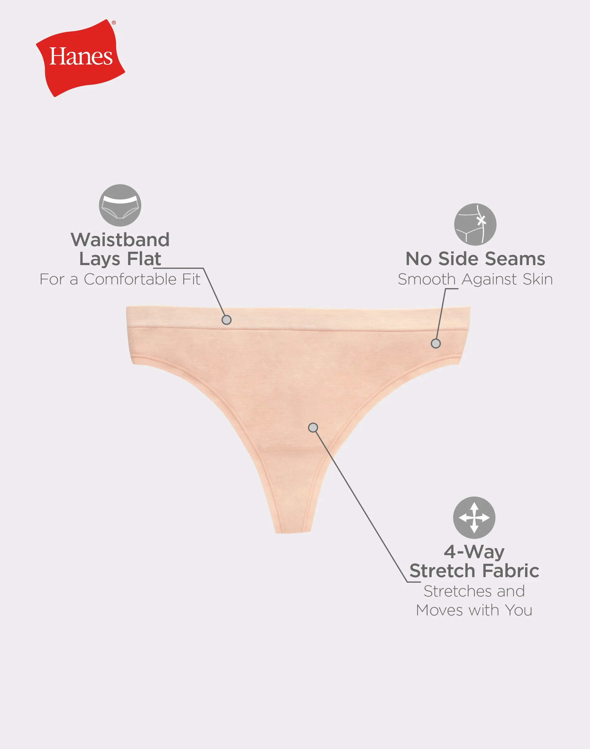 Hanes Women's Super Stretch Microfiber Thong Underwear, Comfort Flex Fit, 6-Pack #CF46M6
