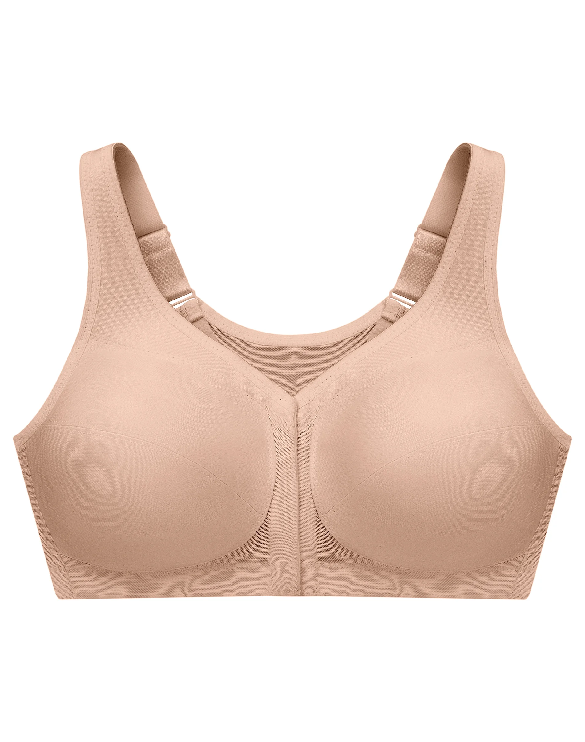 Glamorise Full Figure Plus Size MagicLift Front Close Posture Back Support Bra #16107