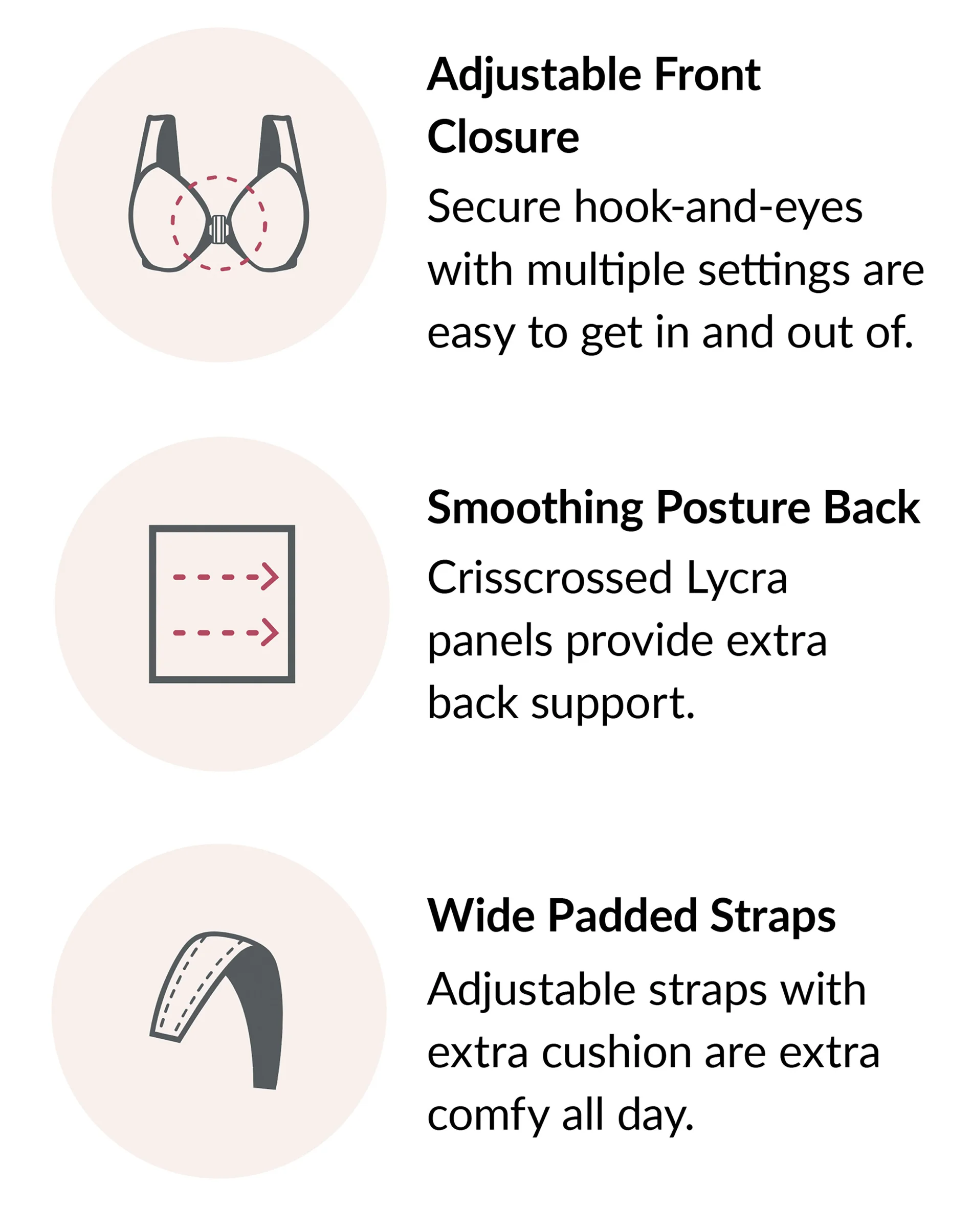 Glamorise Full Figure Plus Size MagicLift Front Close Posture Back Support Bra #16107