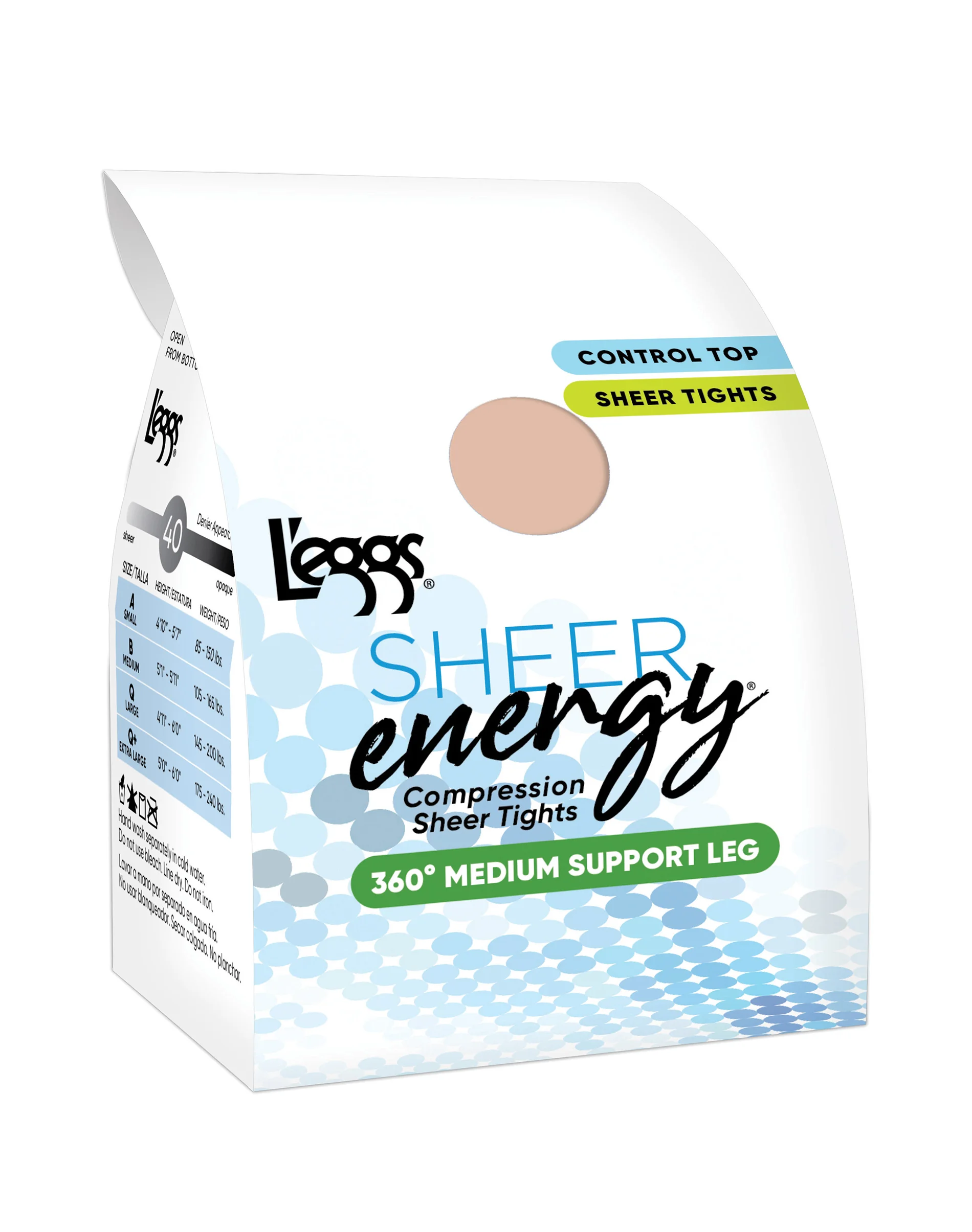 L'eggs Sheer Energy Medium Support Compression Tights, Sheer Toe #LSE107