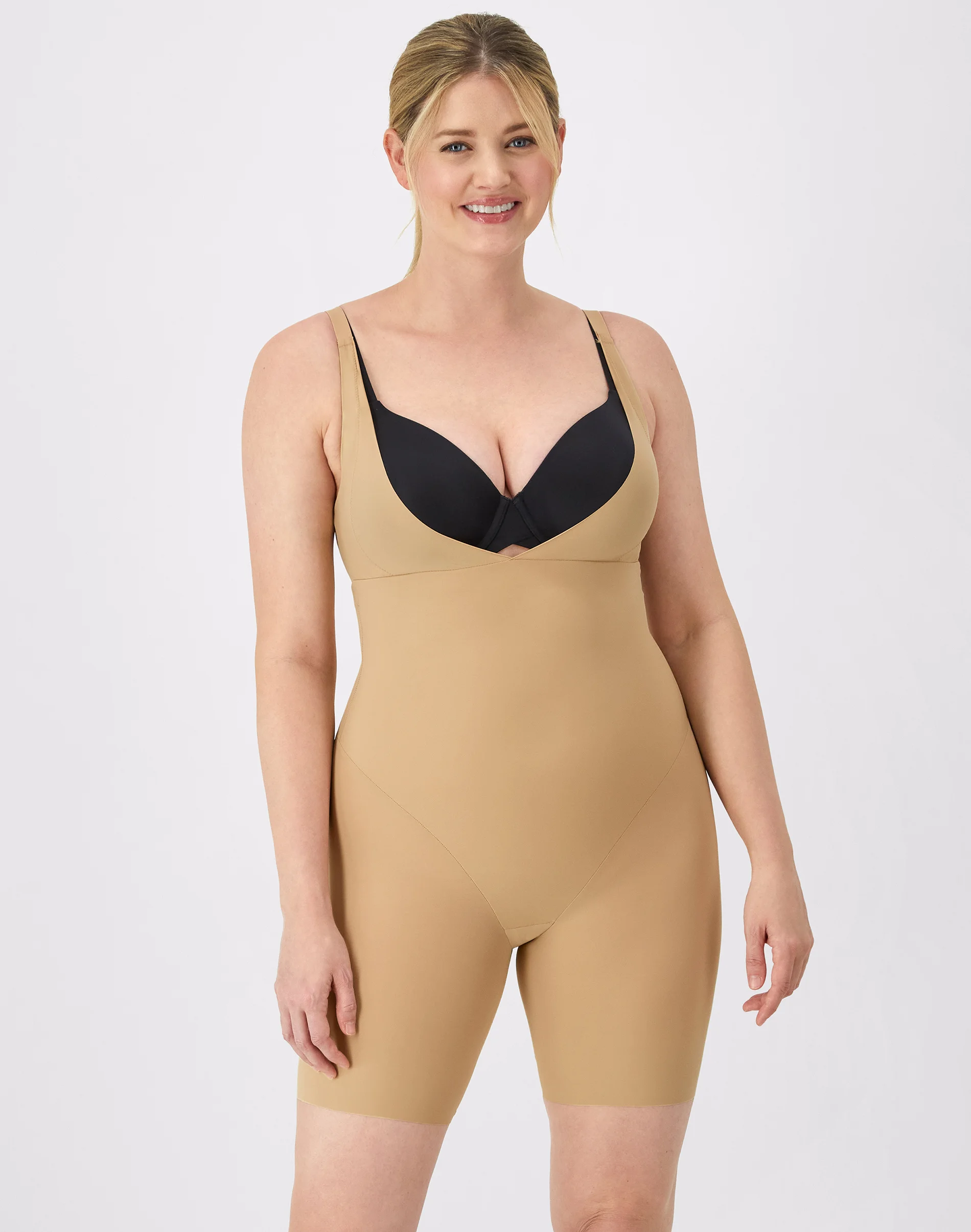 Wear-Your-Own-Bra Tummy Control Shapewear Bodysuit, Anti-Static Fabric #FL2556