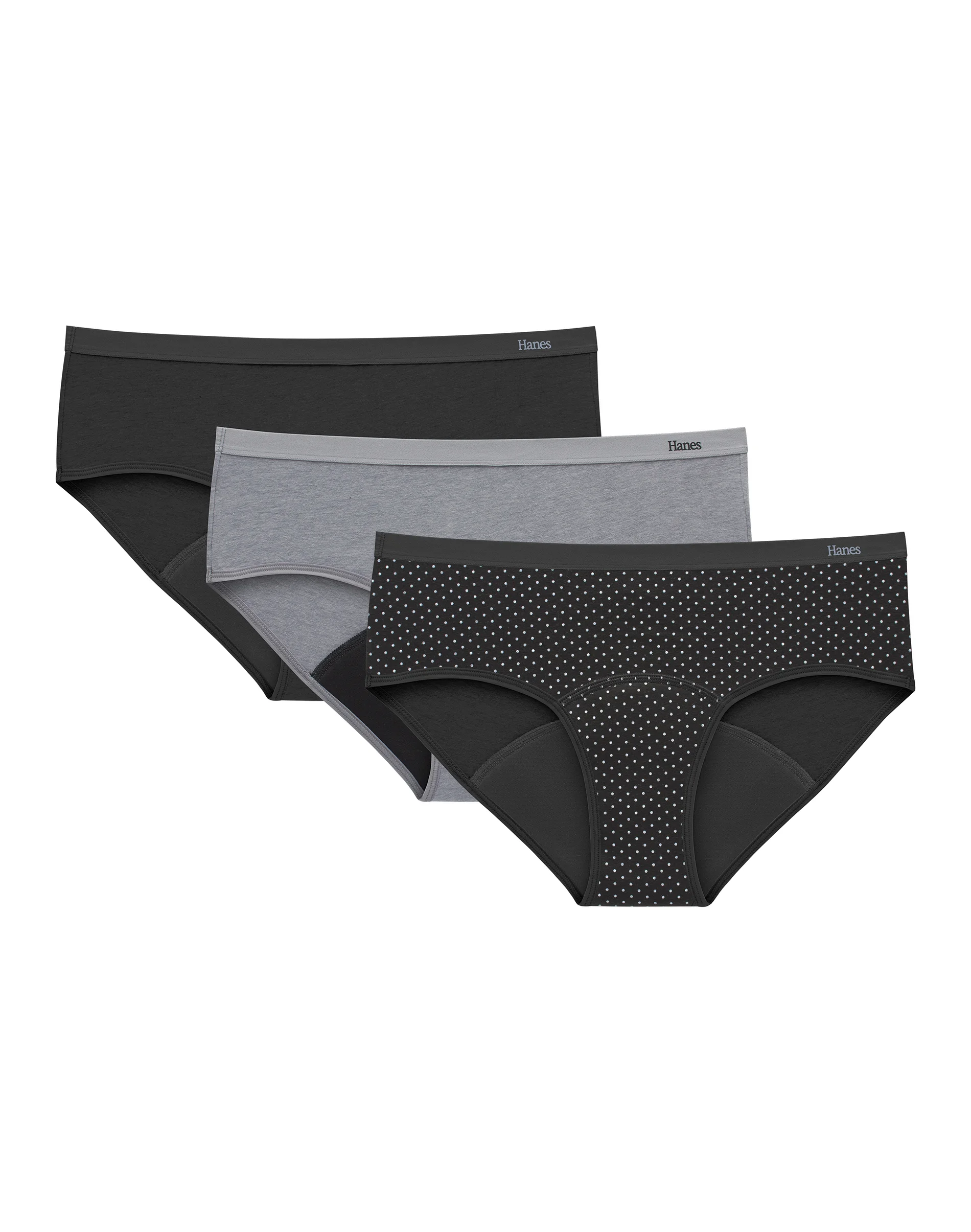 Hanes Comfort, Period. Hipster Period Underwear, Super Leaks, 3-Pack #SP41YA