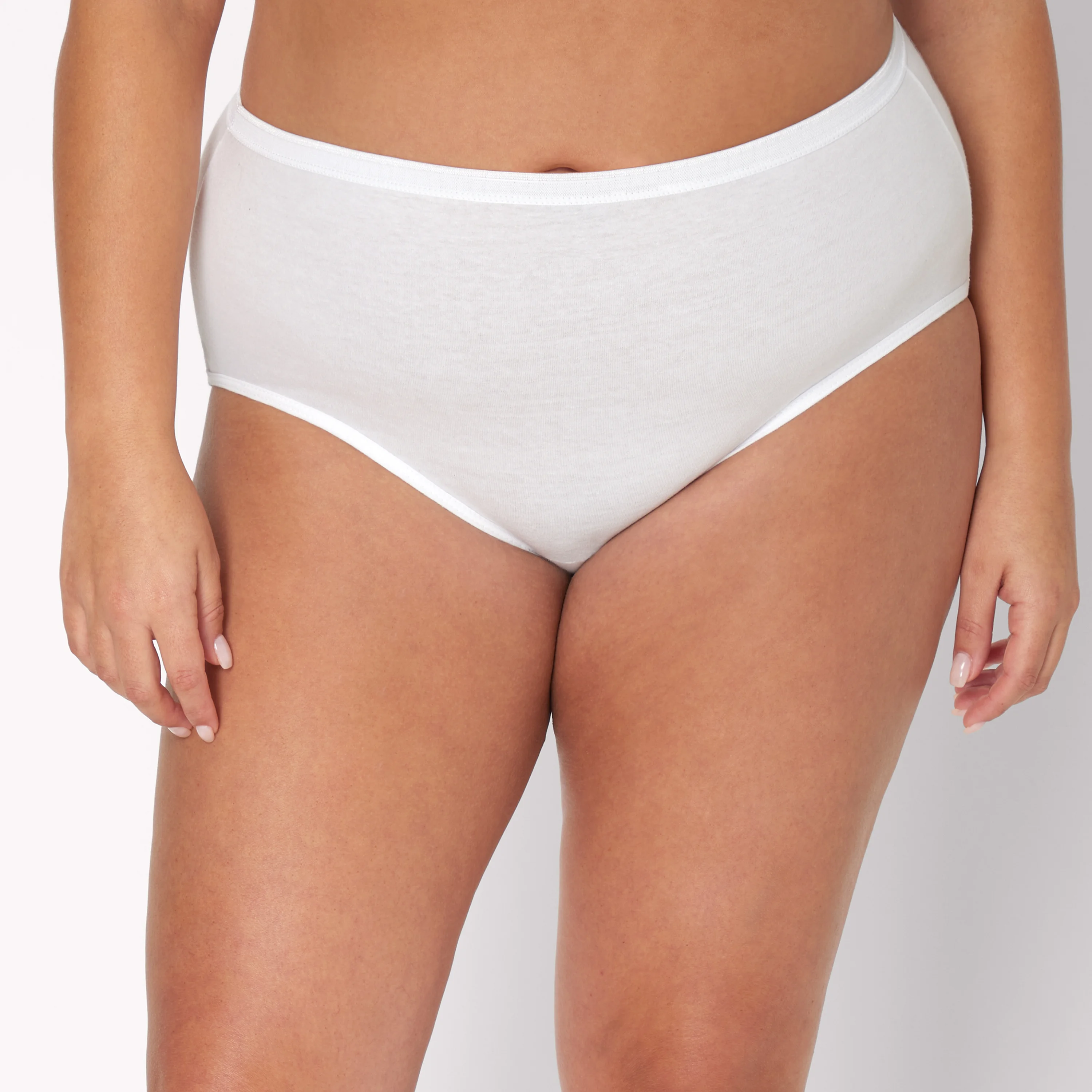 Hanes Just My Size Women's Cotton Brief Underwear, White, 6-Pack (Plus Size) #16106P