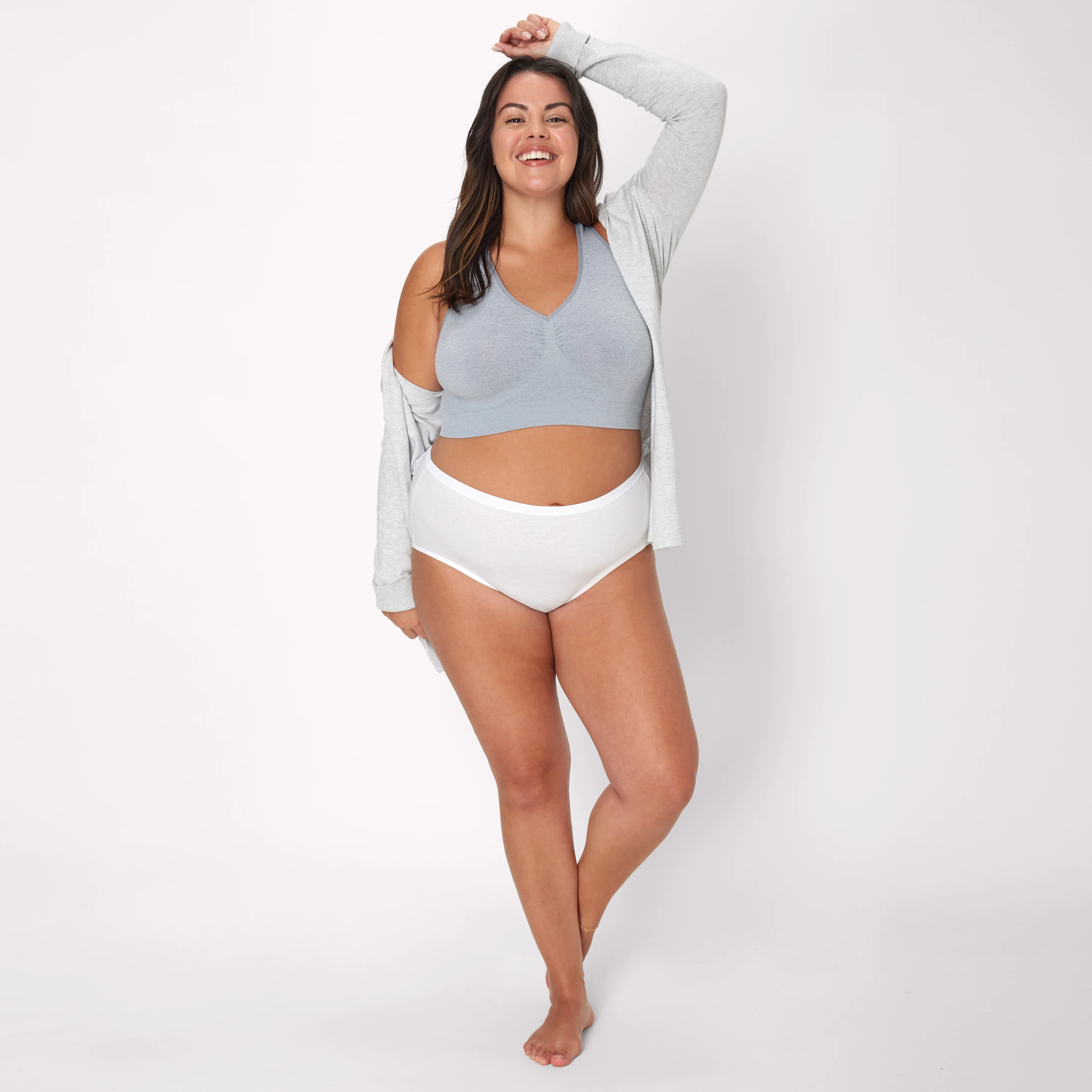 Hanes Just My Size Women's Cotton Brief Underwear, White, 6-Pack (Plus Size) #16106P