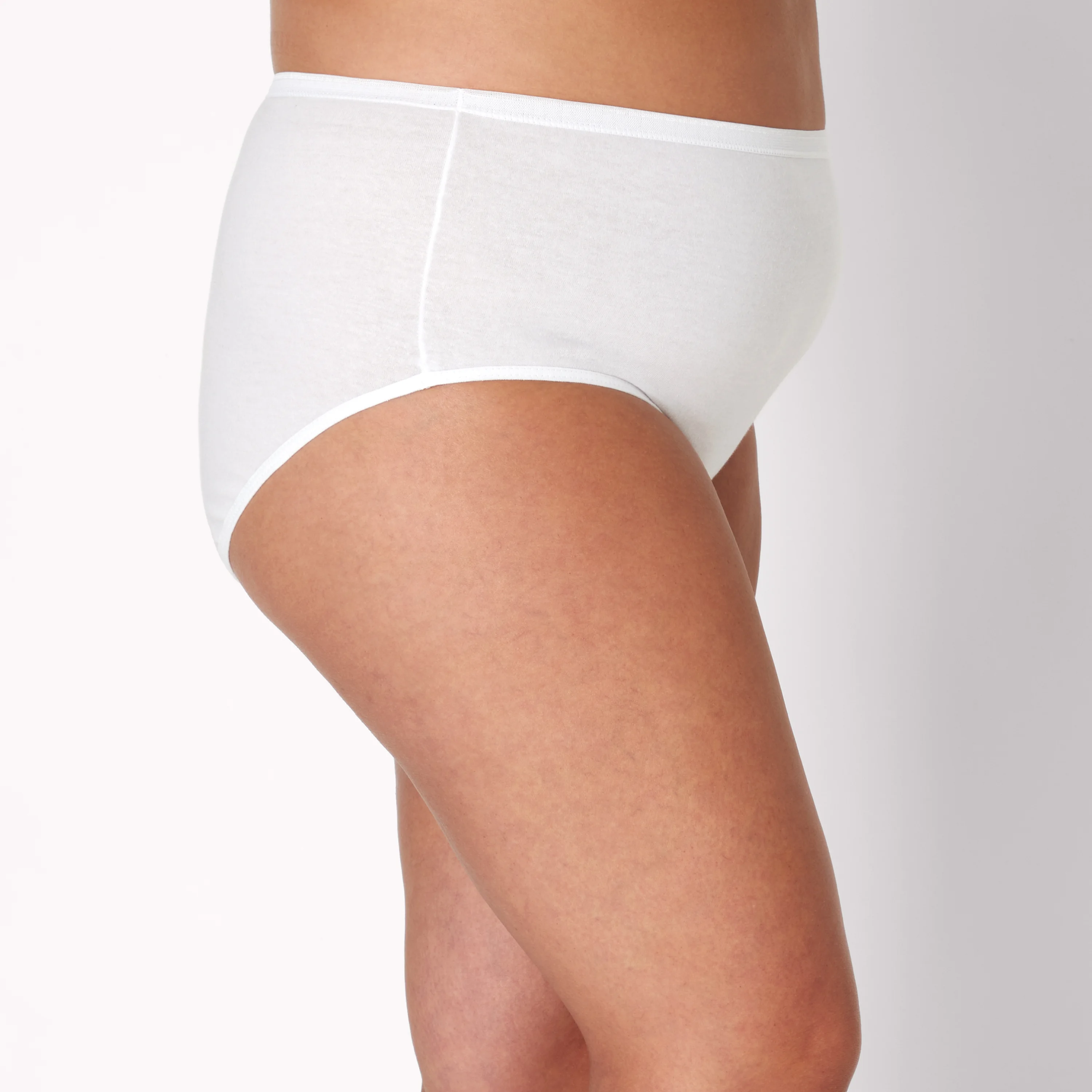 Hanes Just My Size Women's Cotton Brief Underwear, White, 6-Pack (Plus Size) #16106P