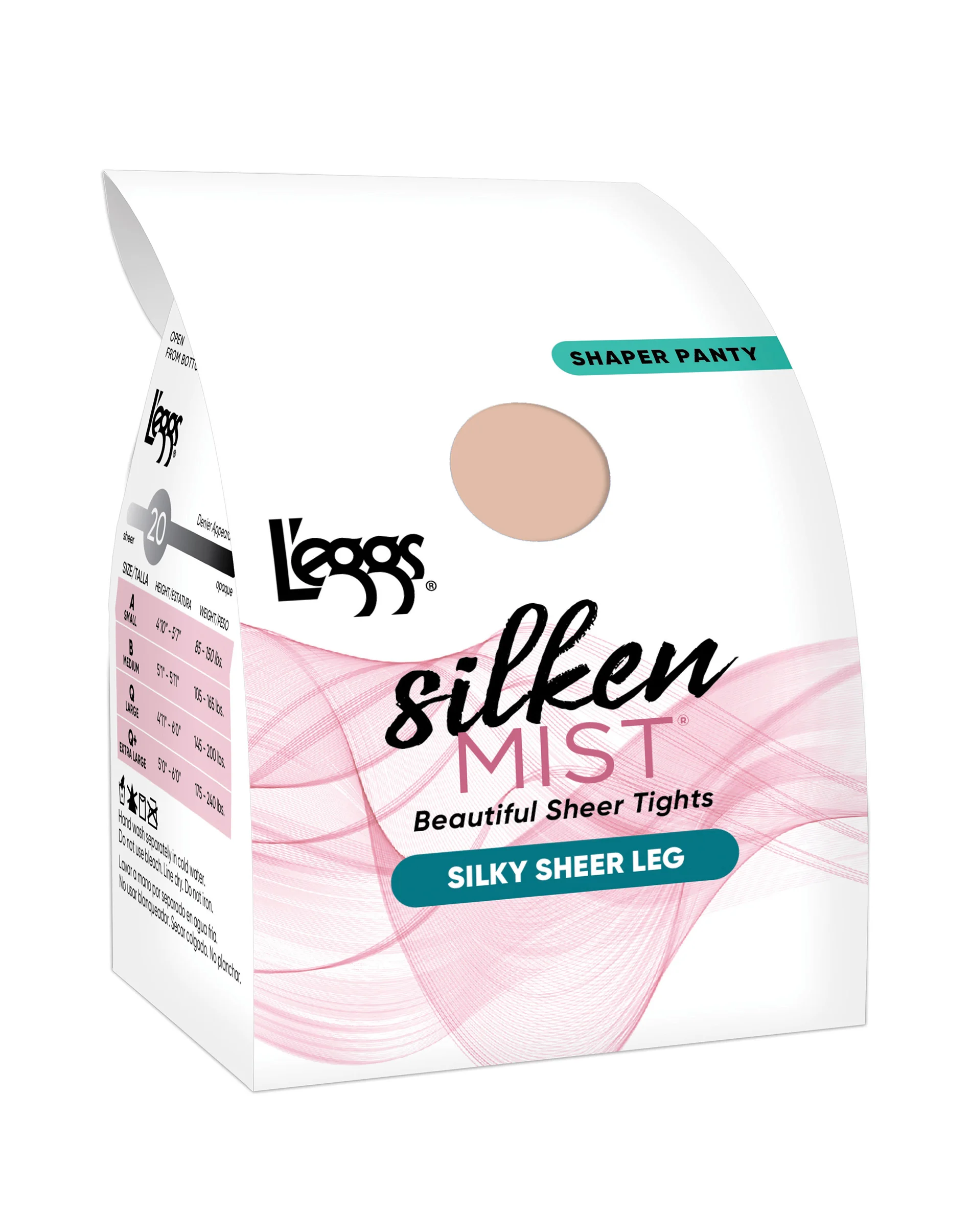 L'eggs Silken Mist Silky Sheer Tights with Shaper Panty #LSM204