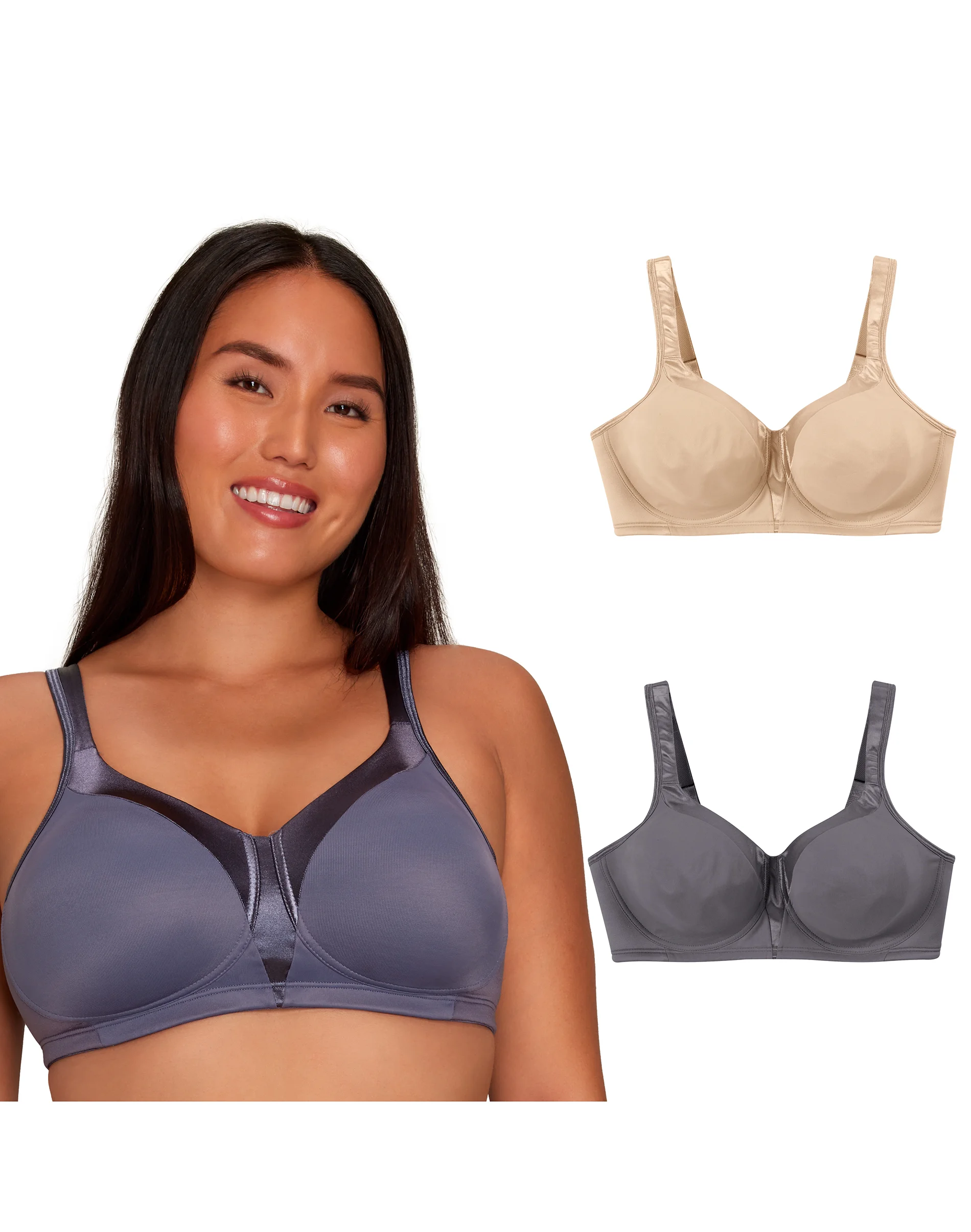 Playtex 18 Hour Silky Soft Smoothing Cool & Breathable Wireless Bra, 2-Pack #US480P