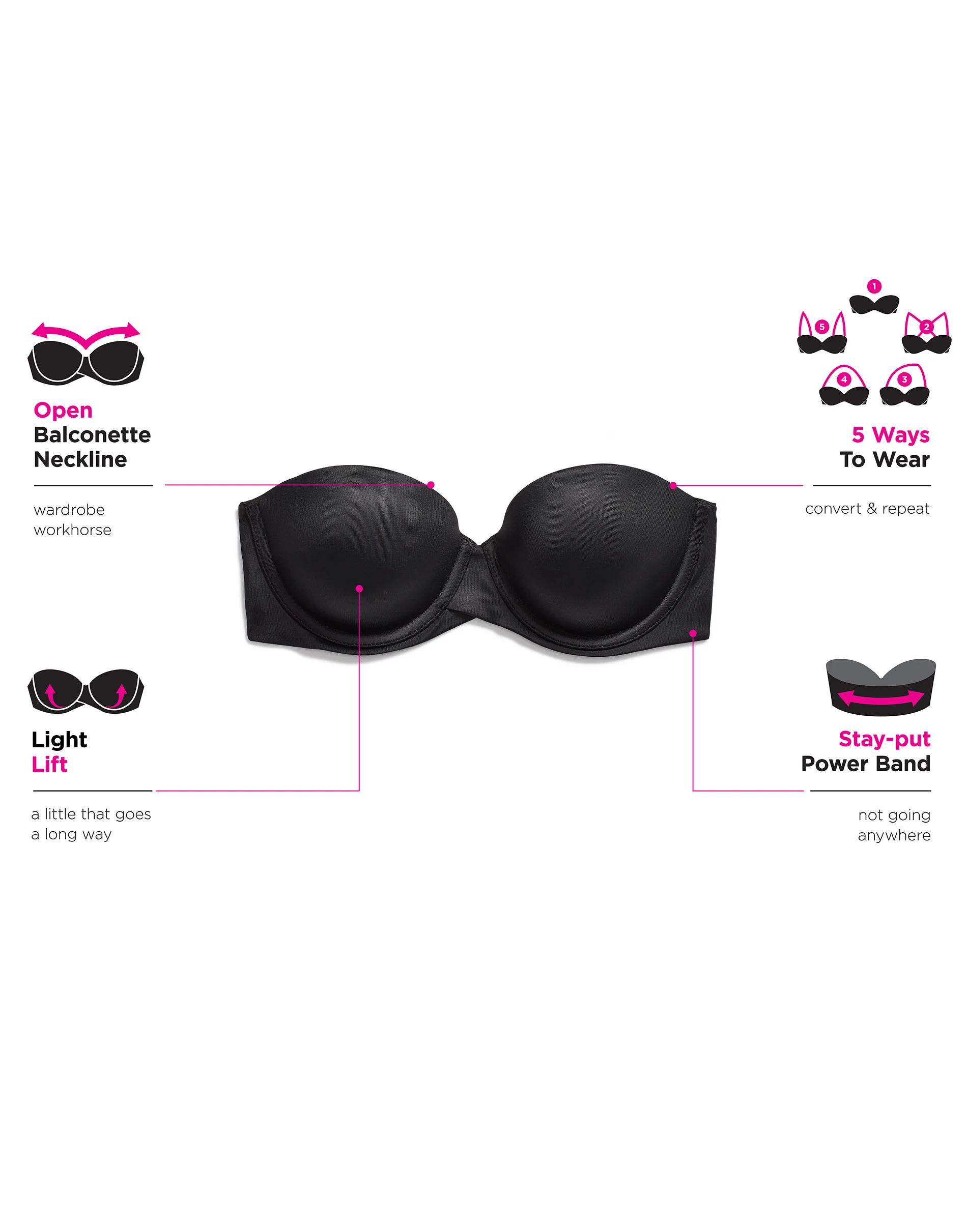 Maidenform Ultimate Stay Put Strapless Underwire Bra #SE6990