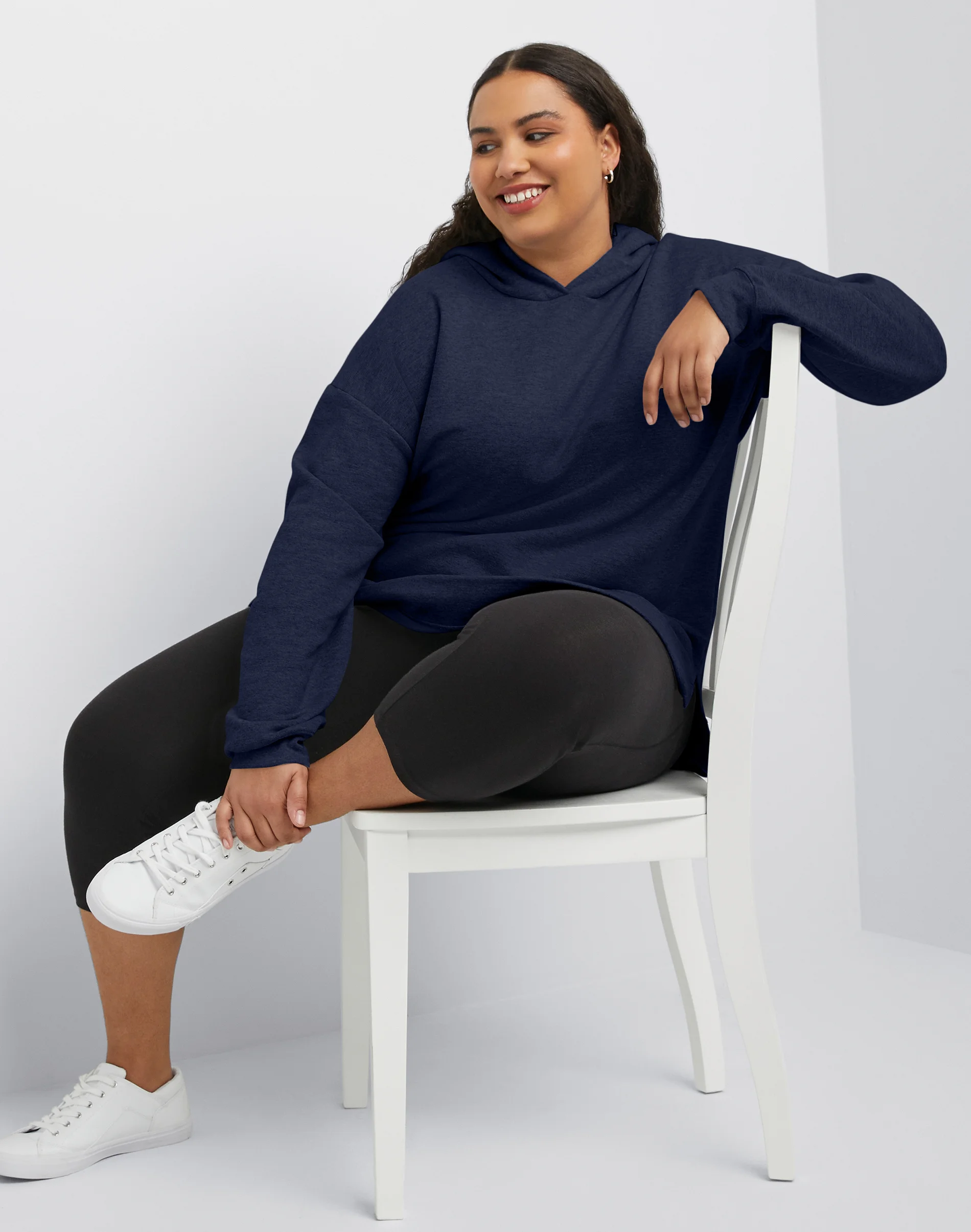 Hanes EcoSmart Women's Fleece Hoodie (Plus Size) #ES103P 4 Hanes EcoSmart Women's Fleece Hoodie (Plus Size) #ES103P