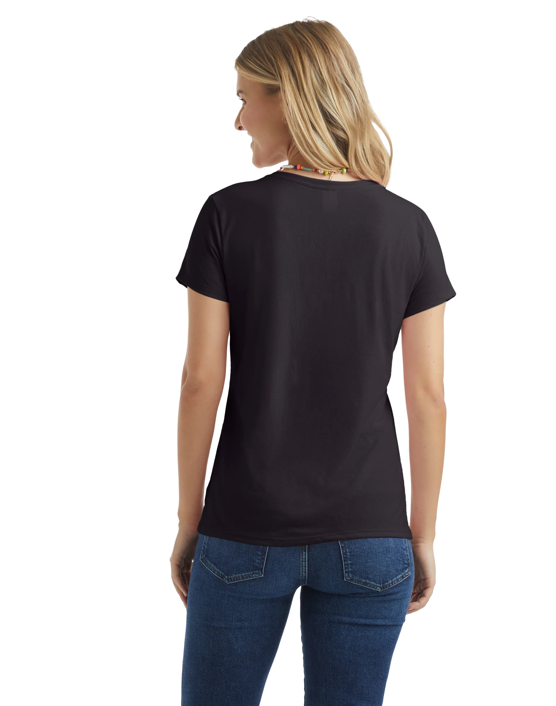 Hanes Women's V-Neck Graphic T-Shirt, Beach Floral Cascade #GT9337  Y06598