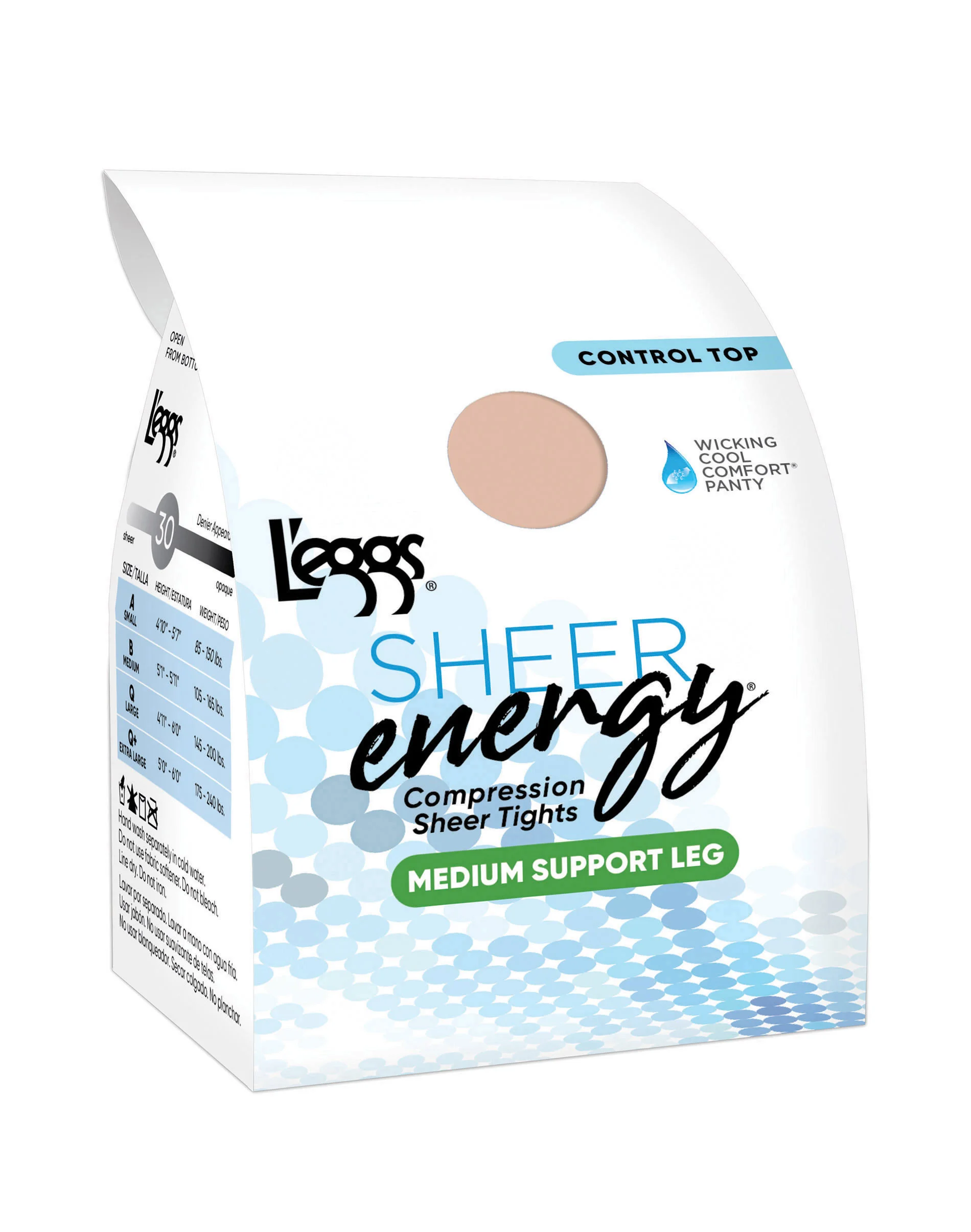 L'eggs Sheer Energy Medium Support Compression Tights, Sheer Toe #LSE100