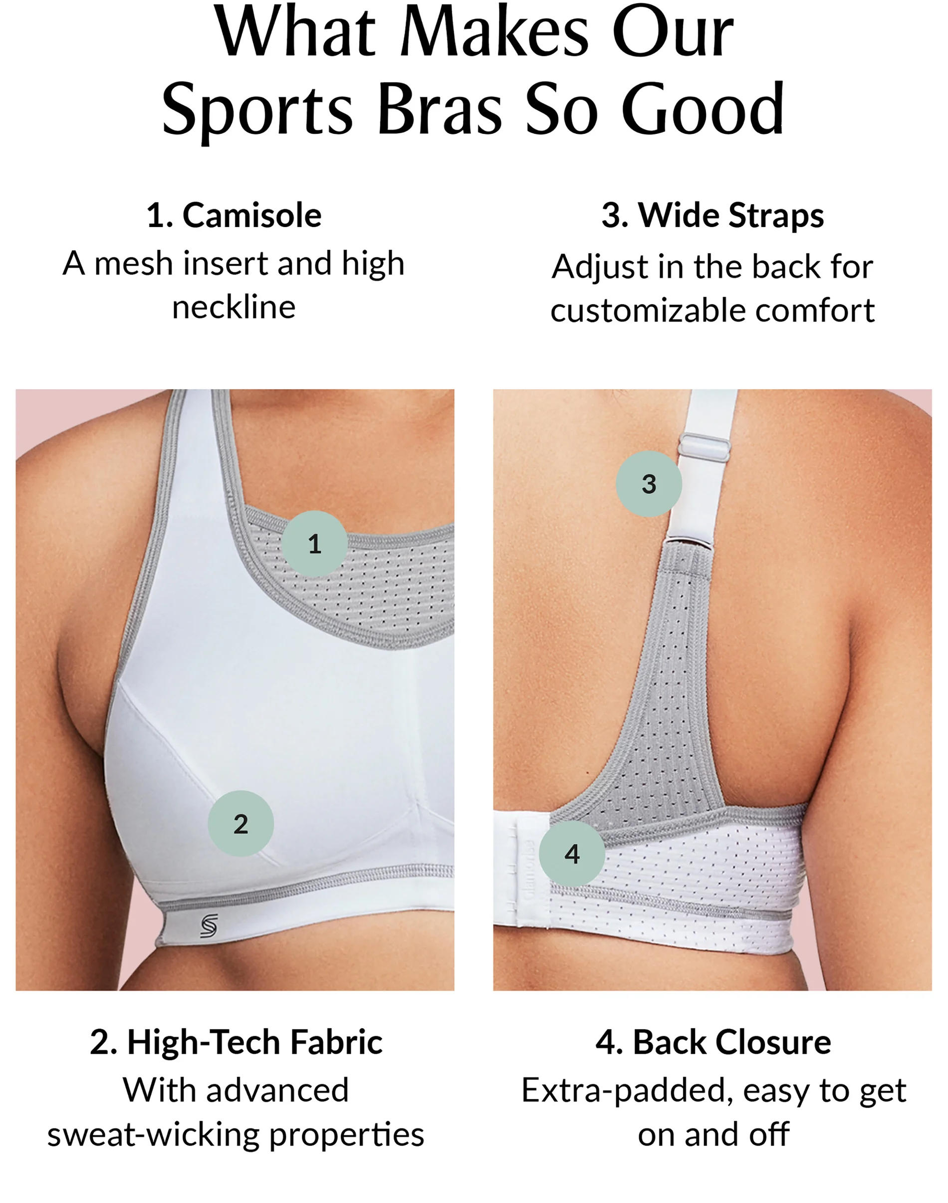 Glamorise Full Figure Plus Size Elite Performance No-Bounce Wirefree Cami Sports Bra #GL1067 4 Glamorise Full Figure Plus Size Elite Performance No-Bounce Wirefree Cami Sports Bra #GL1067