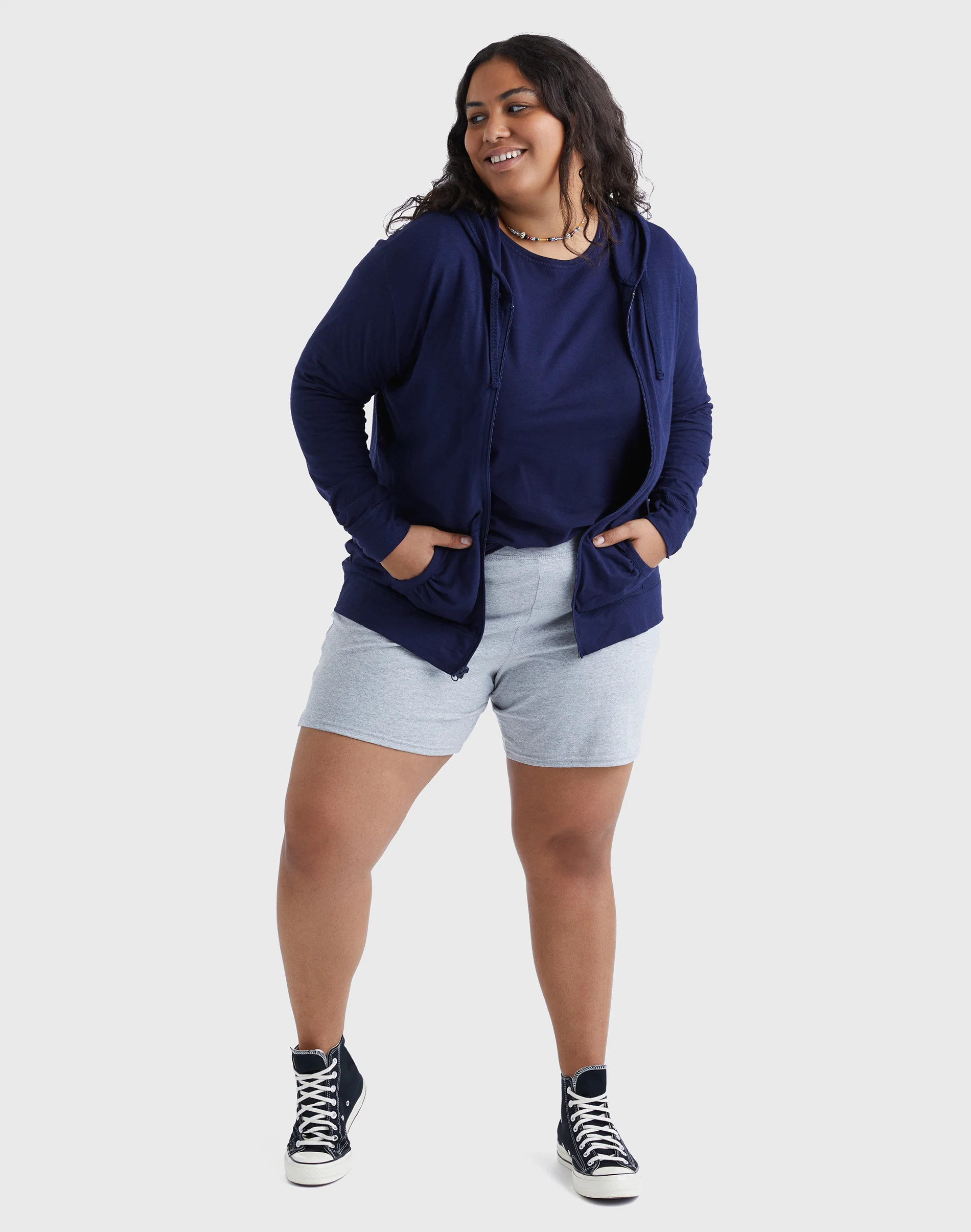 Hanes Just My Size Women's Full-Zip Slub Hoodie (Plus Size) #OJ168