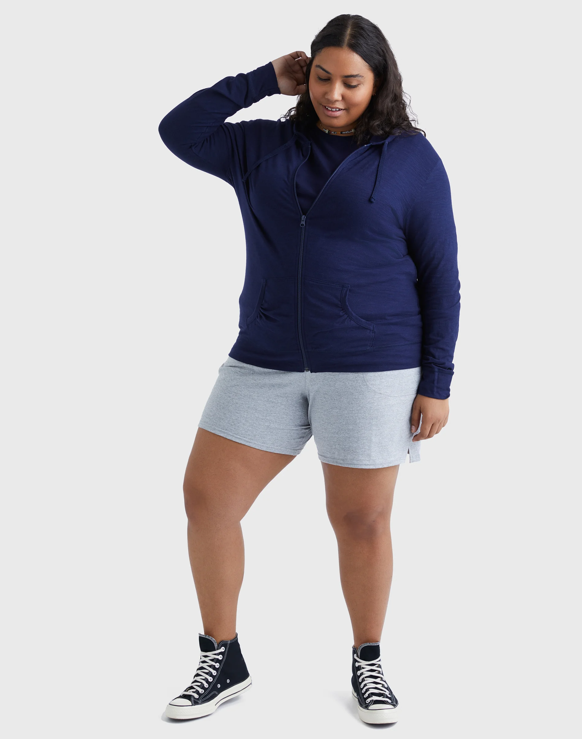 Hanes Just My Size Women's Full-Zip Slub Hoodie (Plus Size) #OJ168