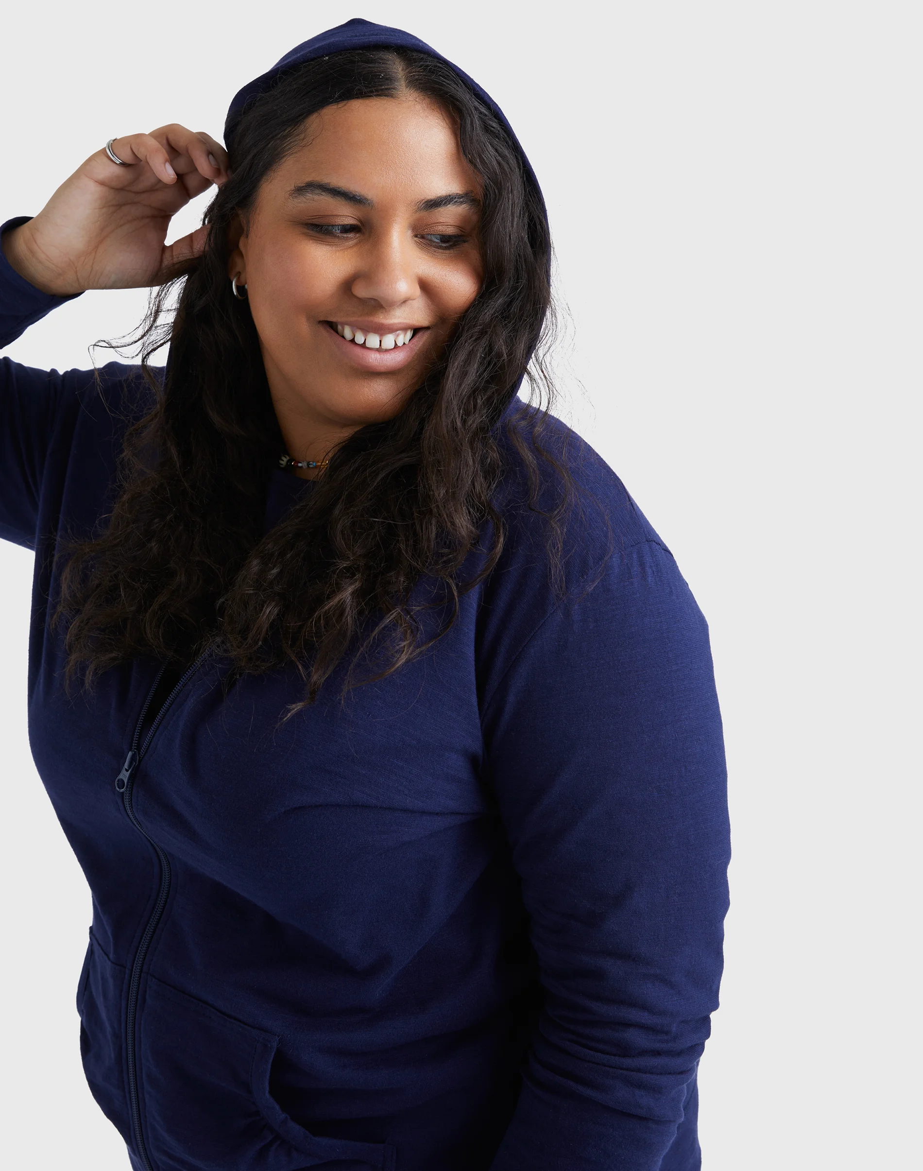 Hanes Just My Size Women's Full-Zip Slub Hoodie (Plus Size) #OJ168