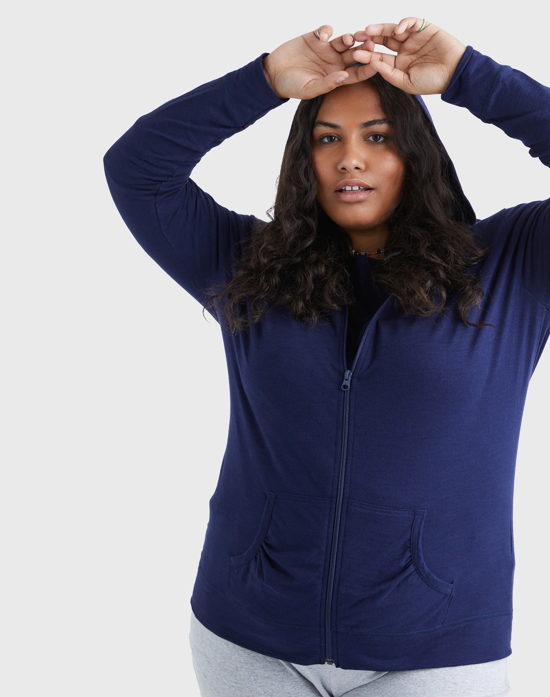 Hanes Just My Size Women's Full-Zip Slub Hoodie (Plus Size) #OJ168