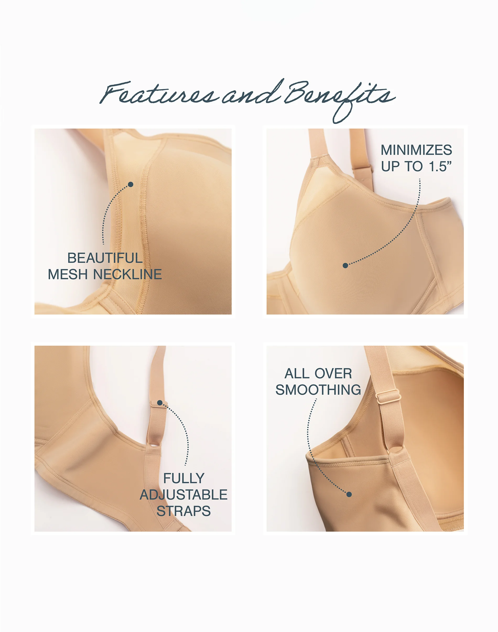 Playtex 18 Hour Smoothing Minimizer Wireless Bra #US4697