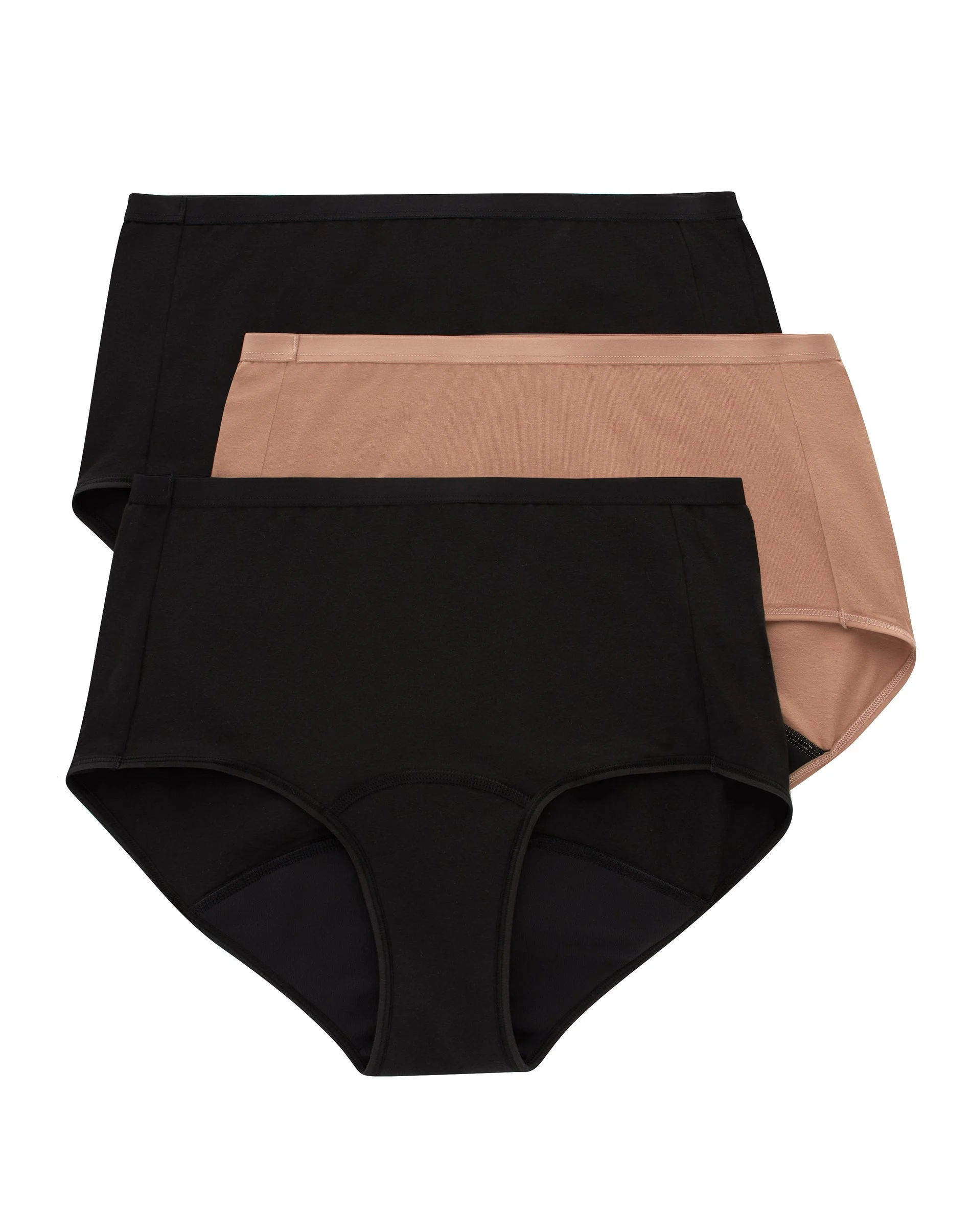 Hanes Comfort, Period. Women's Brief Period Underwear, Super Leaks, 3-Pack #SP40AS