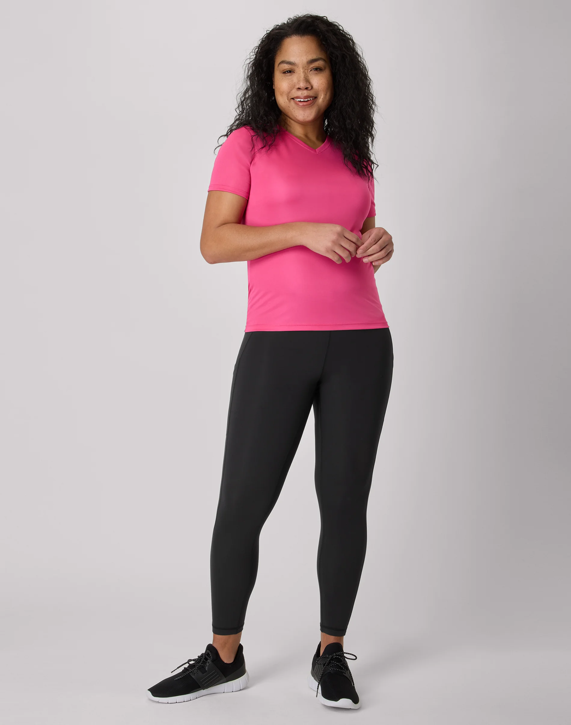 Hanes Sport Cool DRI Women's Performance V-Neck T-Shirt #O483V 4 Hanes Sport Cool DRI Women's Performance V-Neck T-Shirt #O483V