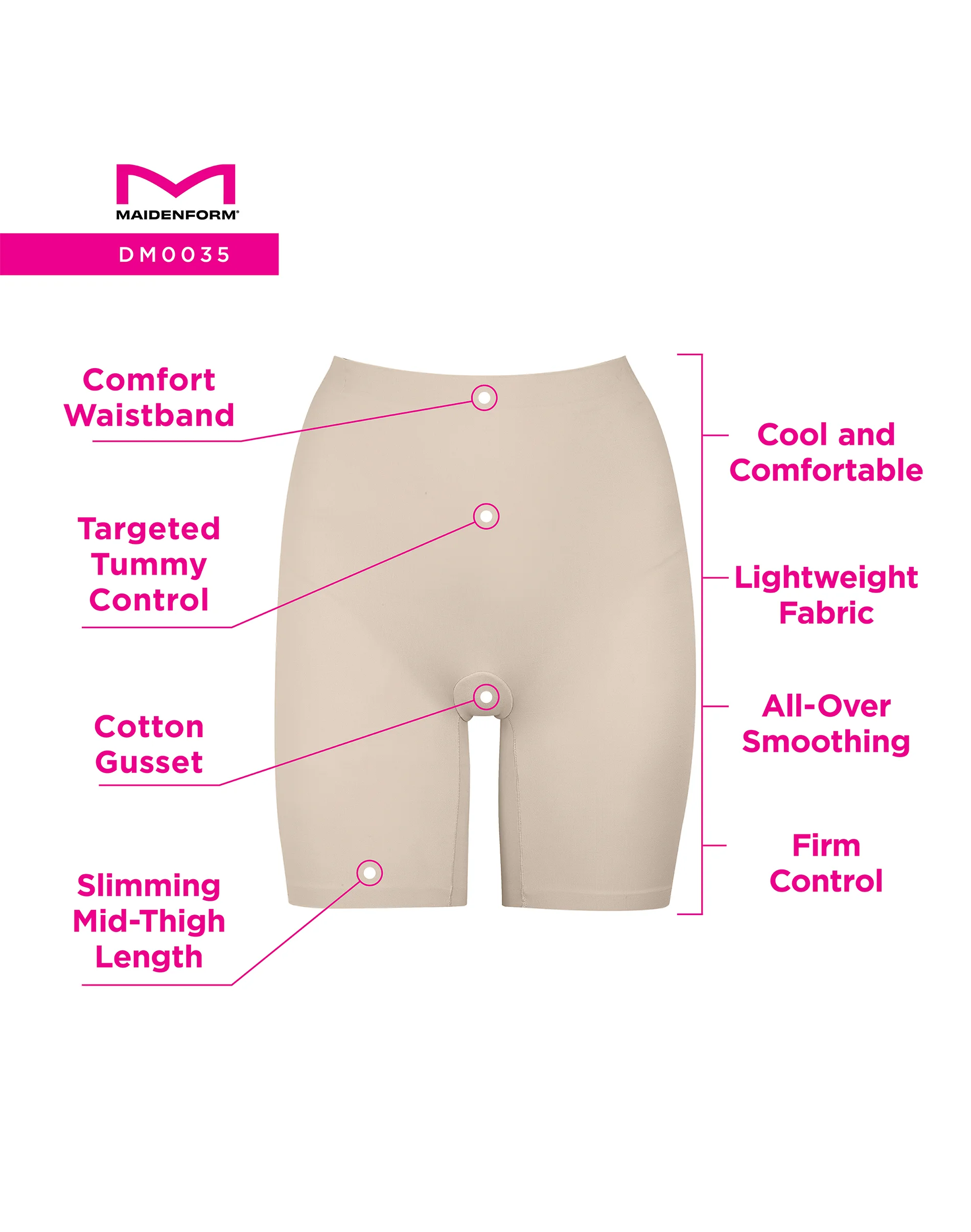 Cool Comfort Tummy Control Shapewear Thigh Slimmer Shorts #DM0035