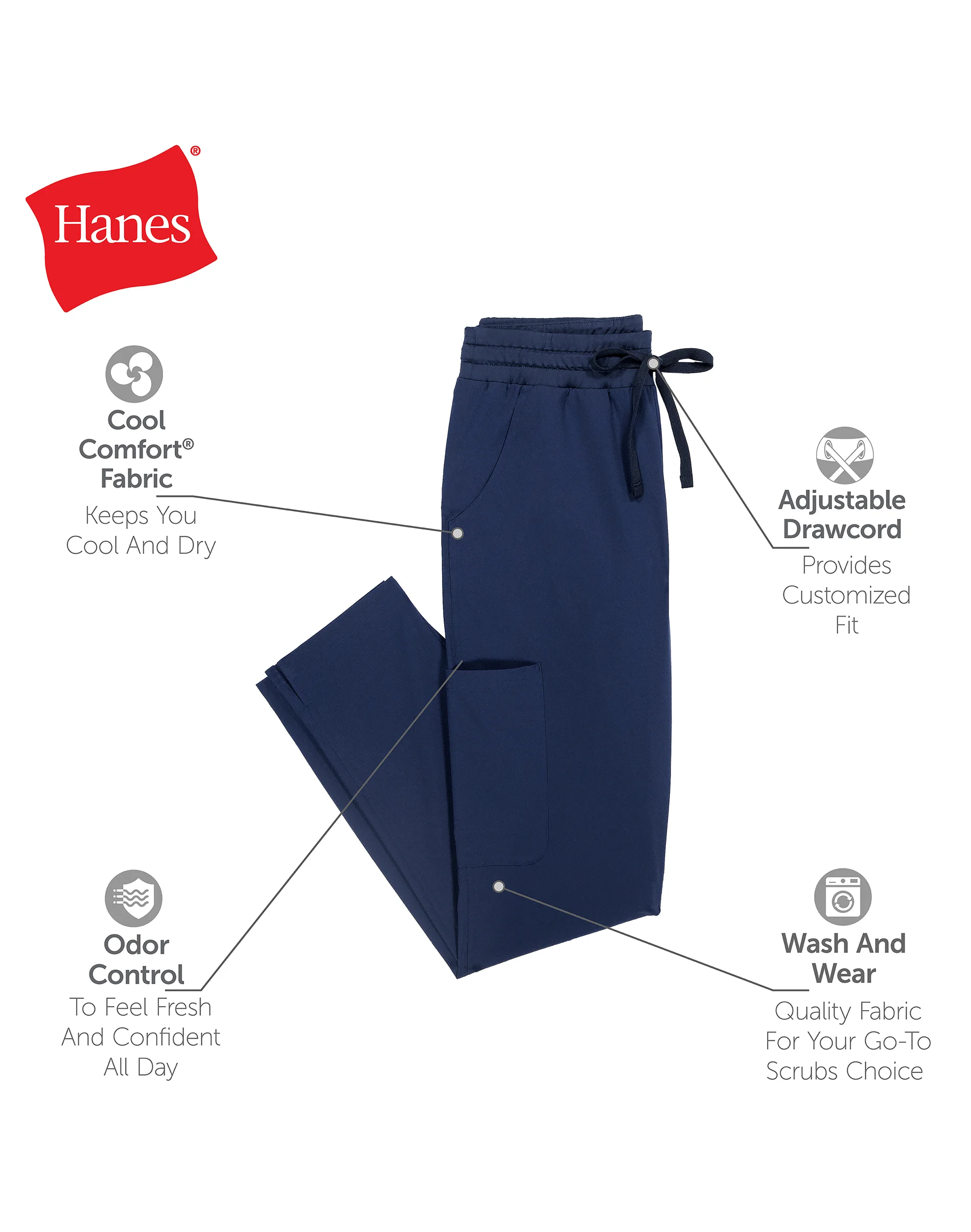 Hanes Comfort Fit Scrubs Women's Scrub Pants #HSB103