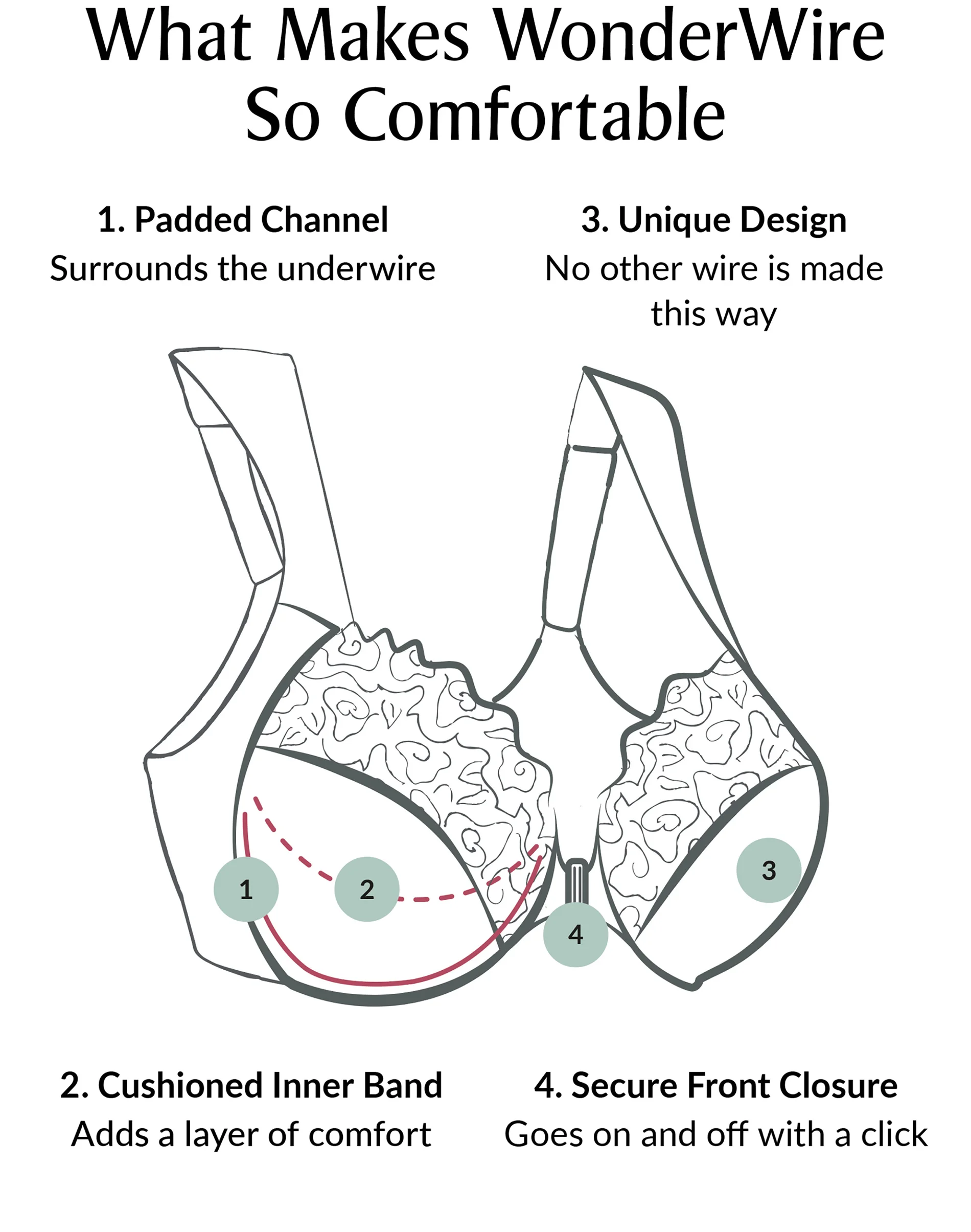 Glamorise Full Figure Plus Size WonderWire Front Close Stretch Lace Bra #16655 4 Glamorise Full Figure Plus Size WonderWire Front Close Stretch Lace Bra #16655