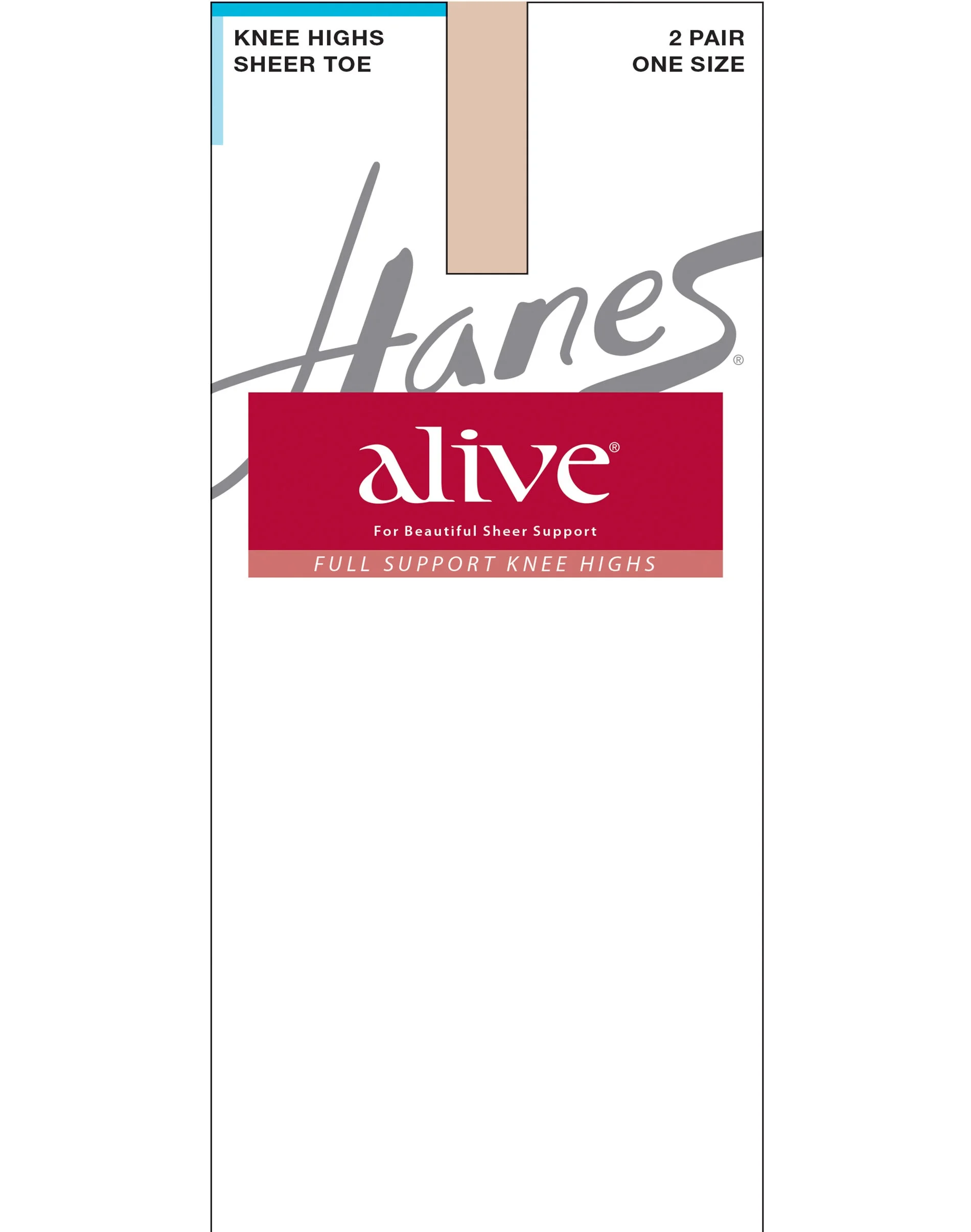 Hanes Alive Full Support Sheer Knee Highs, 2-Pack #Q0A446