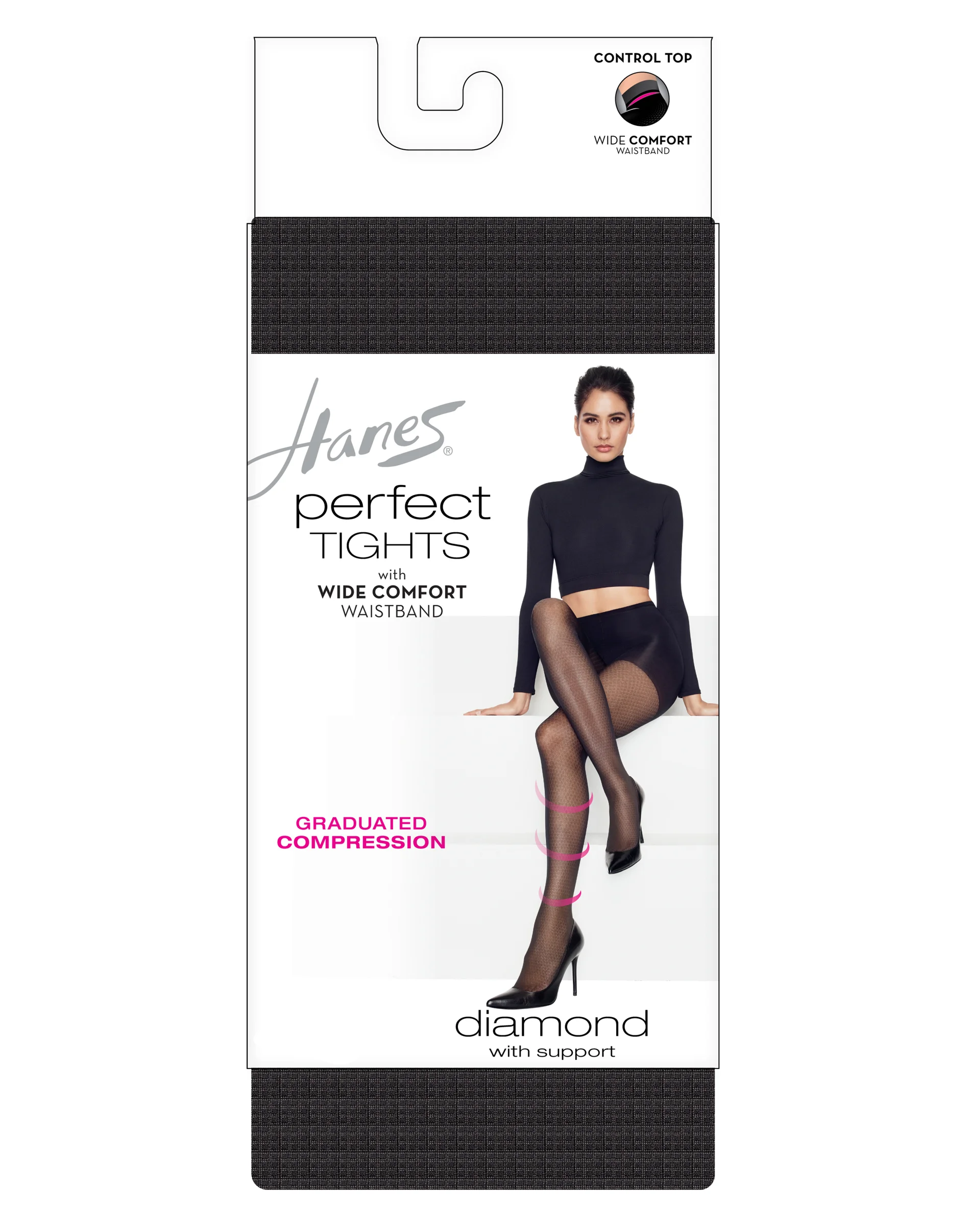 Hanes Perfect Diamond Women's Tights, Compression, Control Top #HST023