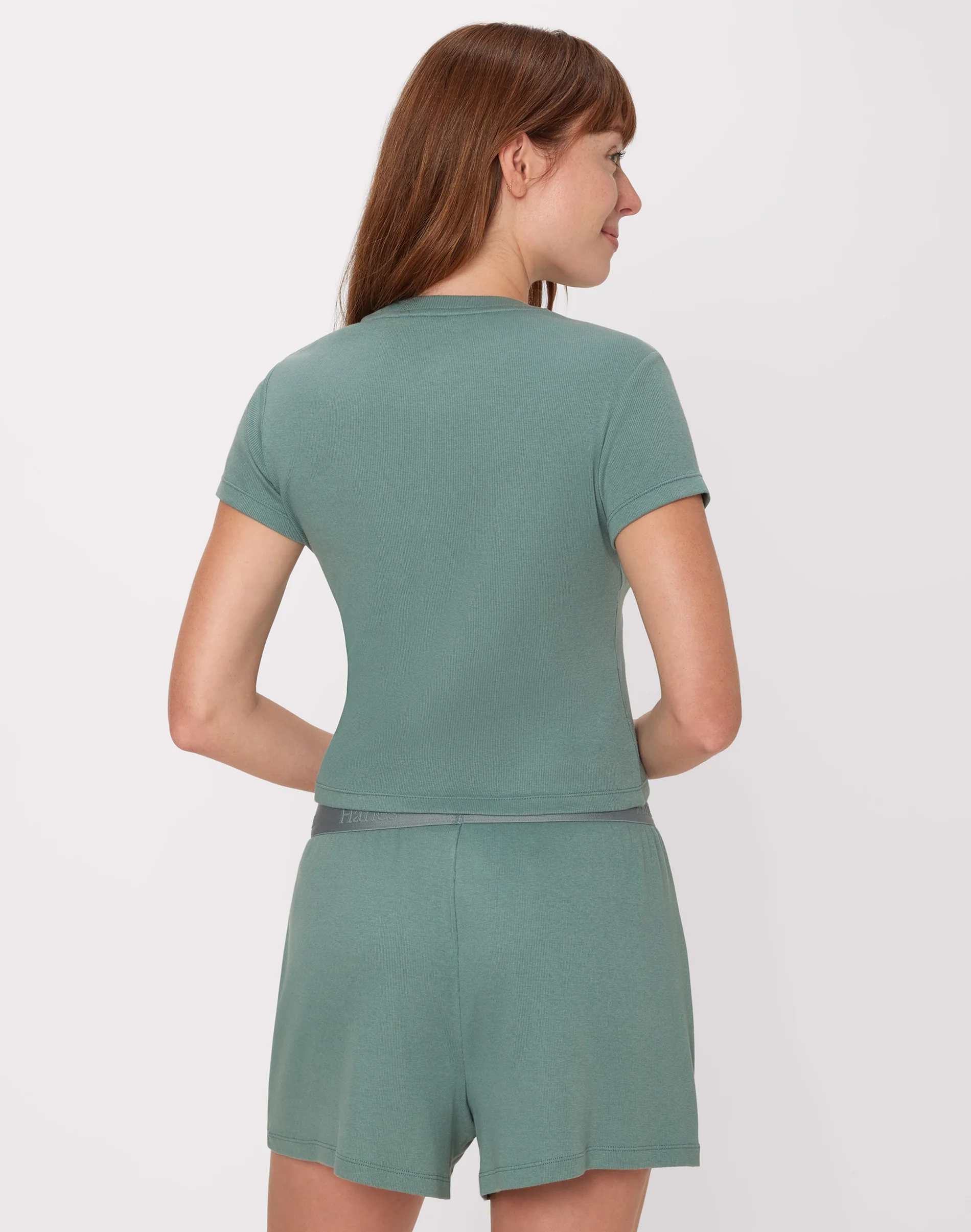 Hanes Originals Women's Supersoft Comfywear Rib Baby Doll Tee #HLW215 3 Hanes Originals Women's Supersoft Comfywear Rib Baby Doll Tee #HLW215