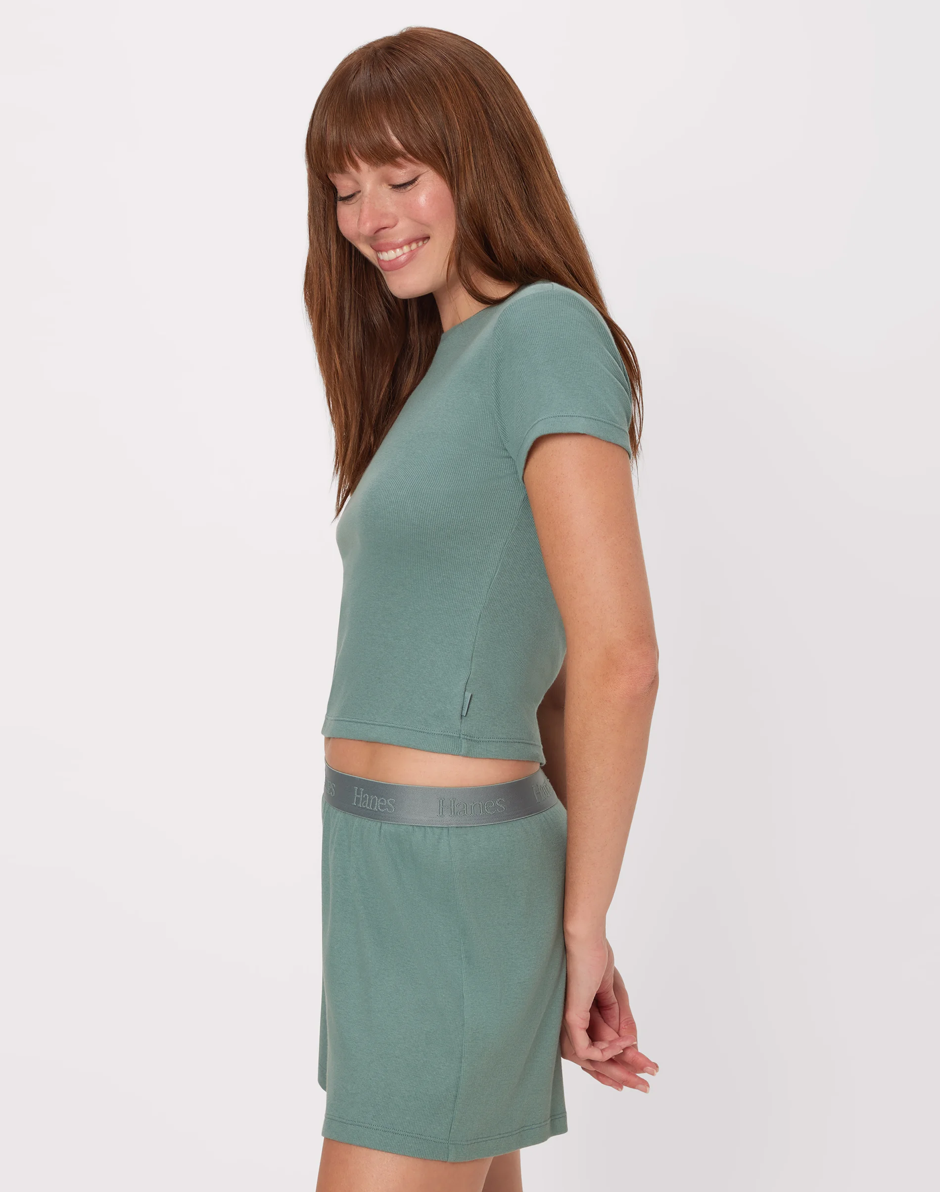 Hanes Originals Women's Supersoft Comfywear Rib Baby Doll Tee #HLW215 6 Hanes Originals Women's Supersoft Comfywear Rib Baby Doll Tee #HLW215