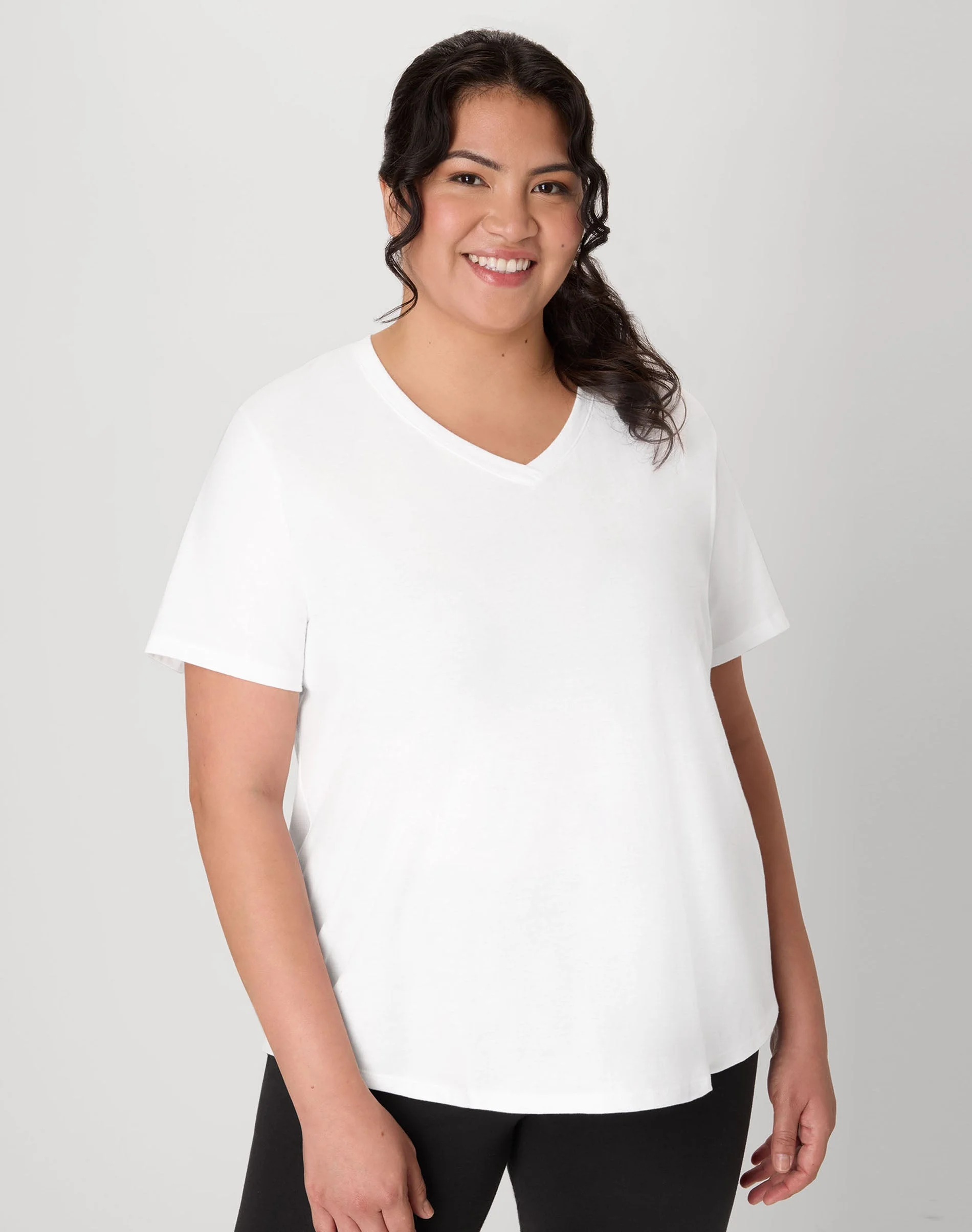 Hanes Just My Size Cotton Jersey Short Sleeve V-Neck T-Shirt (Plus Size) #OJ091