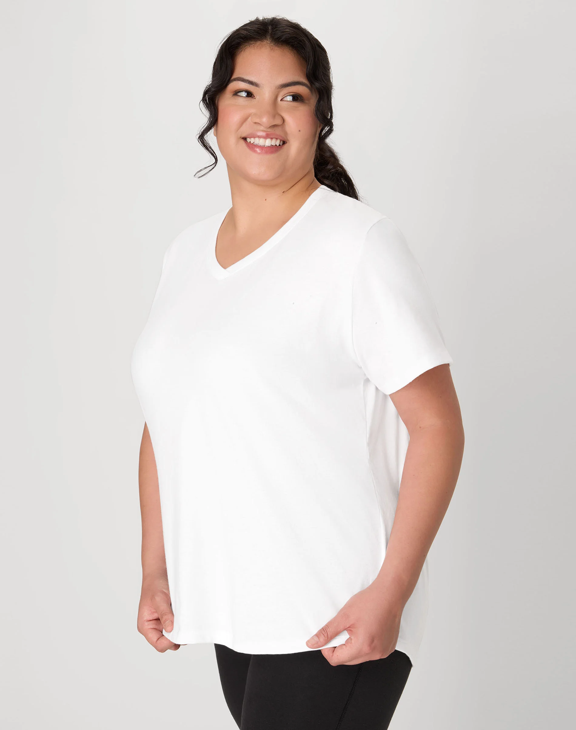 Hanes Just My Size Cotton Jersey Short Sleeve V-Neck T-Shirt (Plus Size) #OJ091