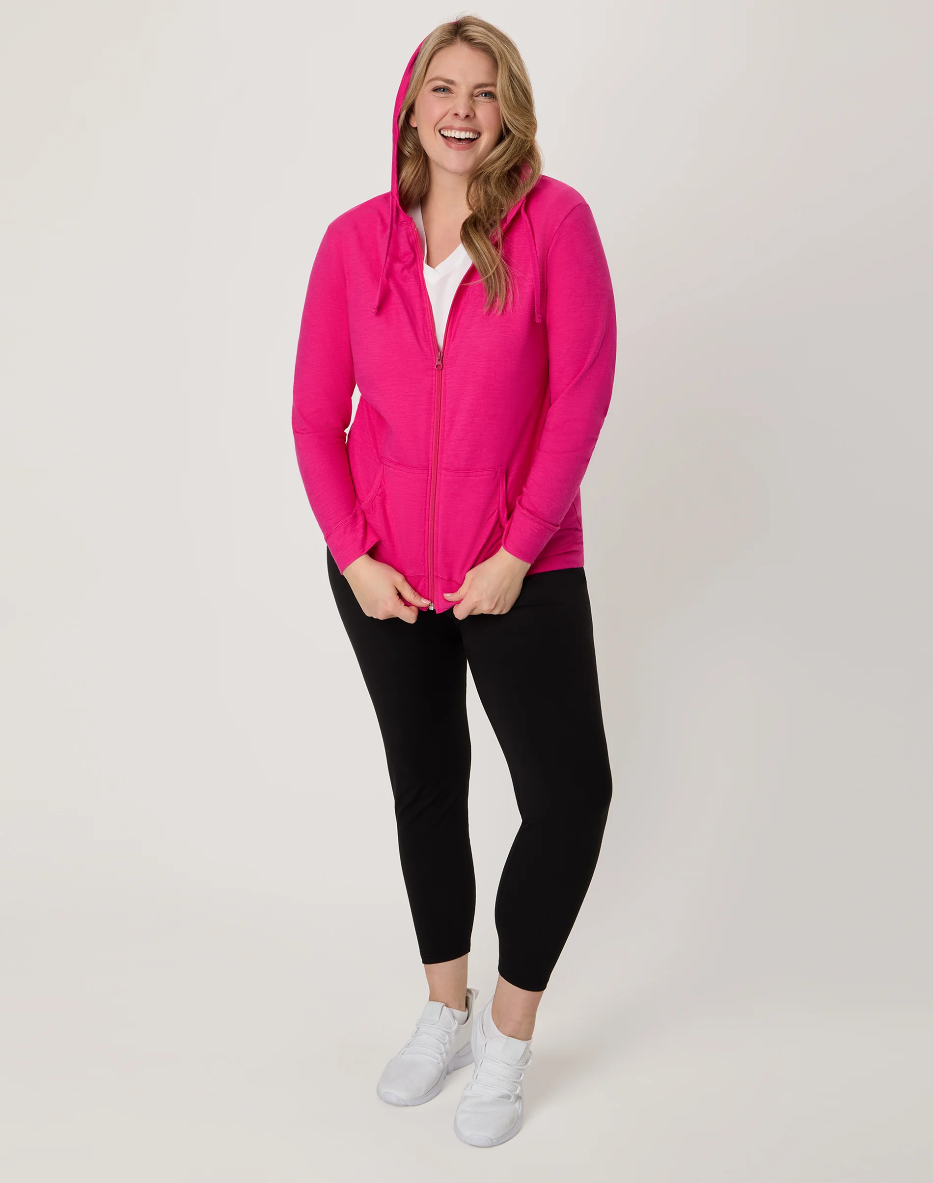 Hanes Women's Slub Jersey Full Zip Hoodie #O9249