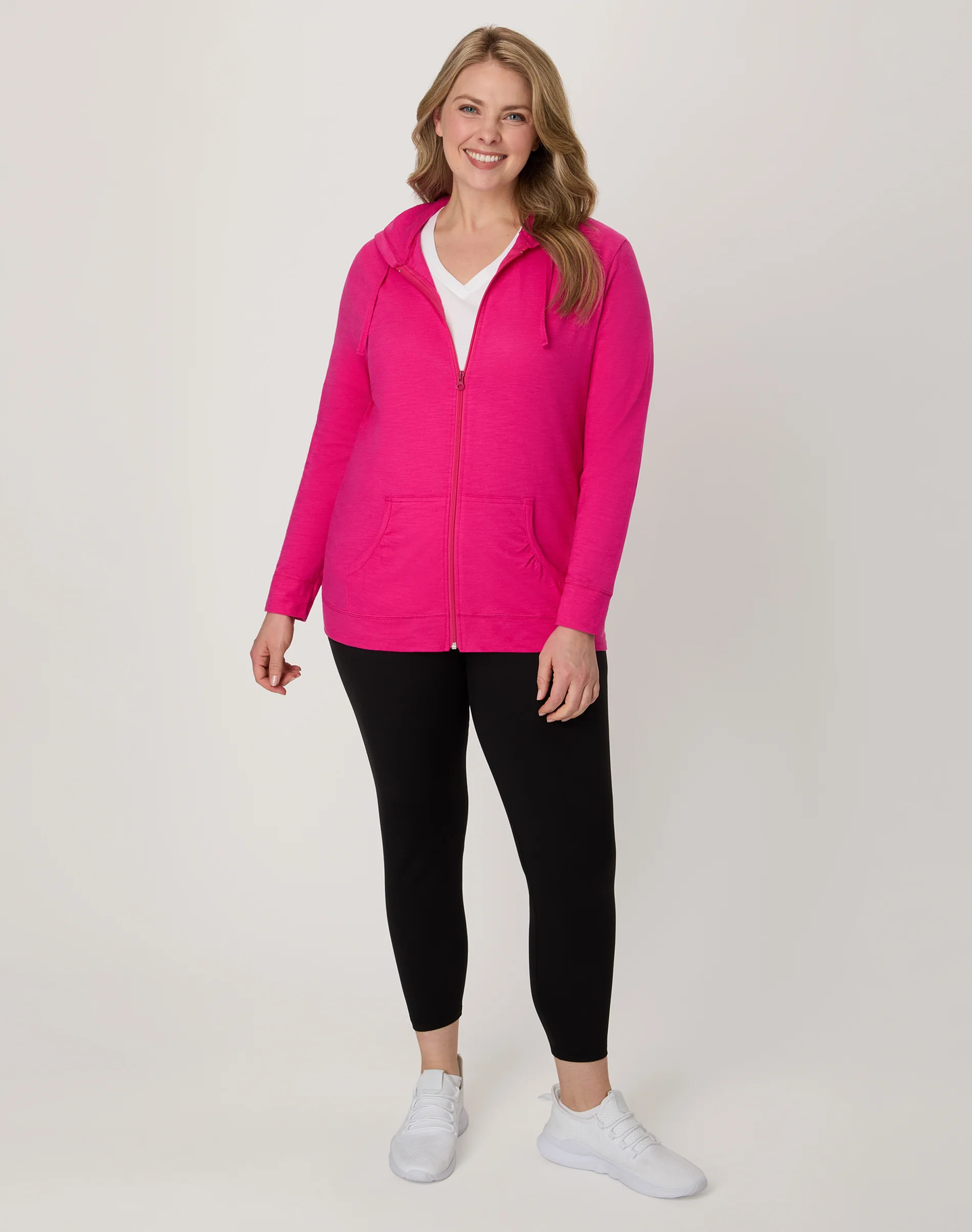 Hanes Women's Slub Jersey Full Zip Hoodie #O9249