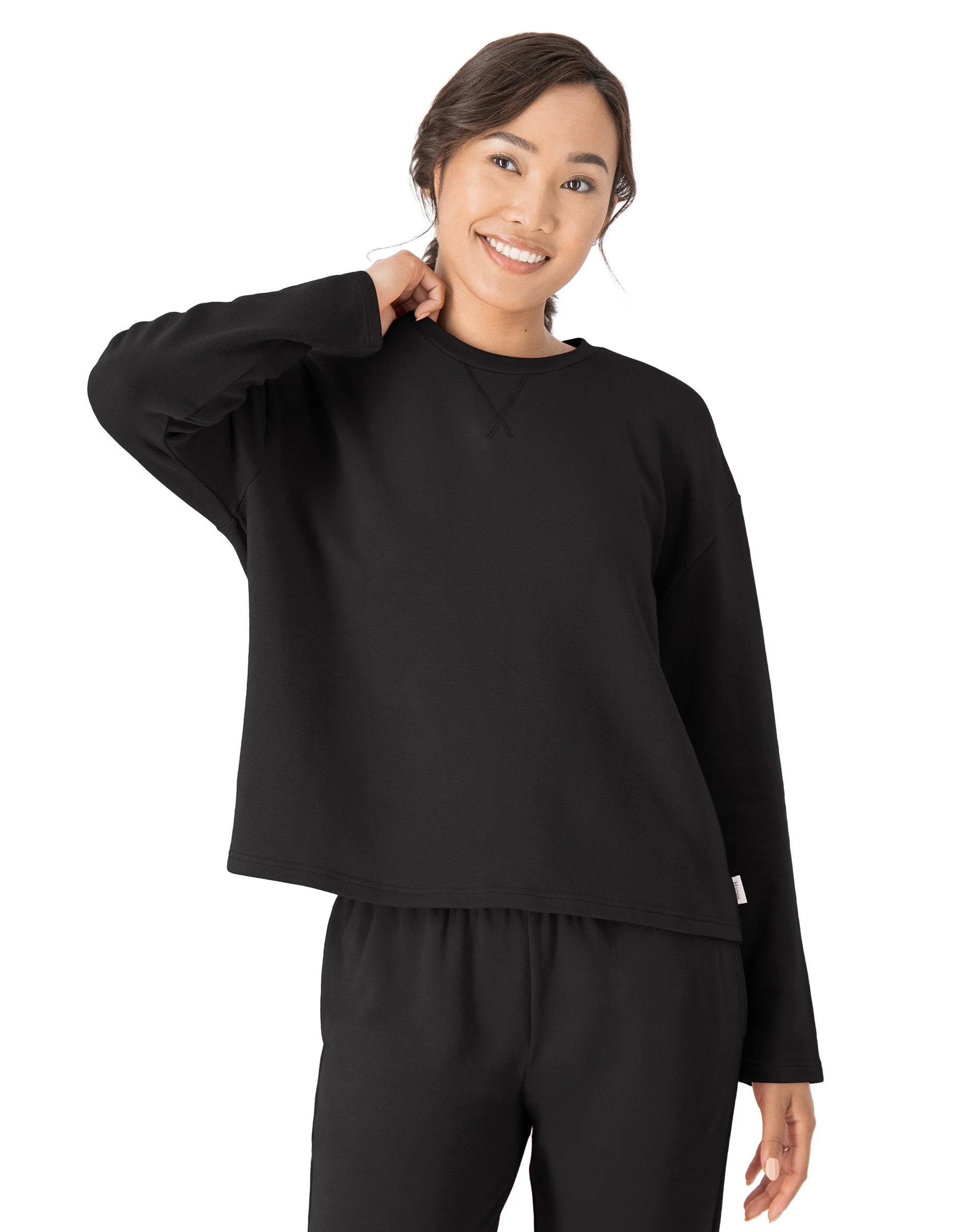 Hanes Originals Comfywear Women's French Terry Crewneck Pullover #HLW011