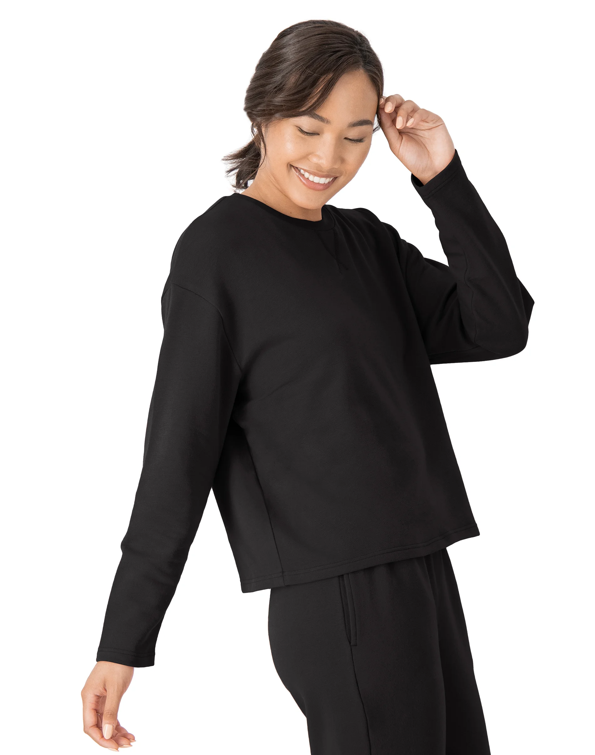 Hanes Originals Comfywear Women's French Terry Crewneck Pullover #HLW011