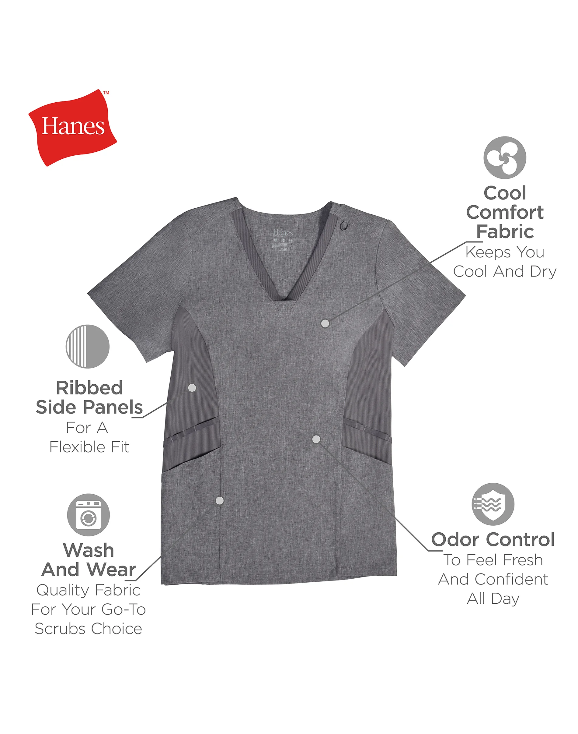 Hanes Comfort Fit Scrubs Women's Scrub Top #HSB100